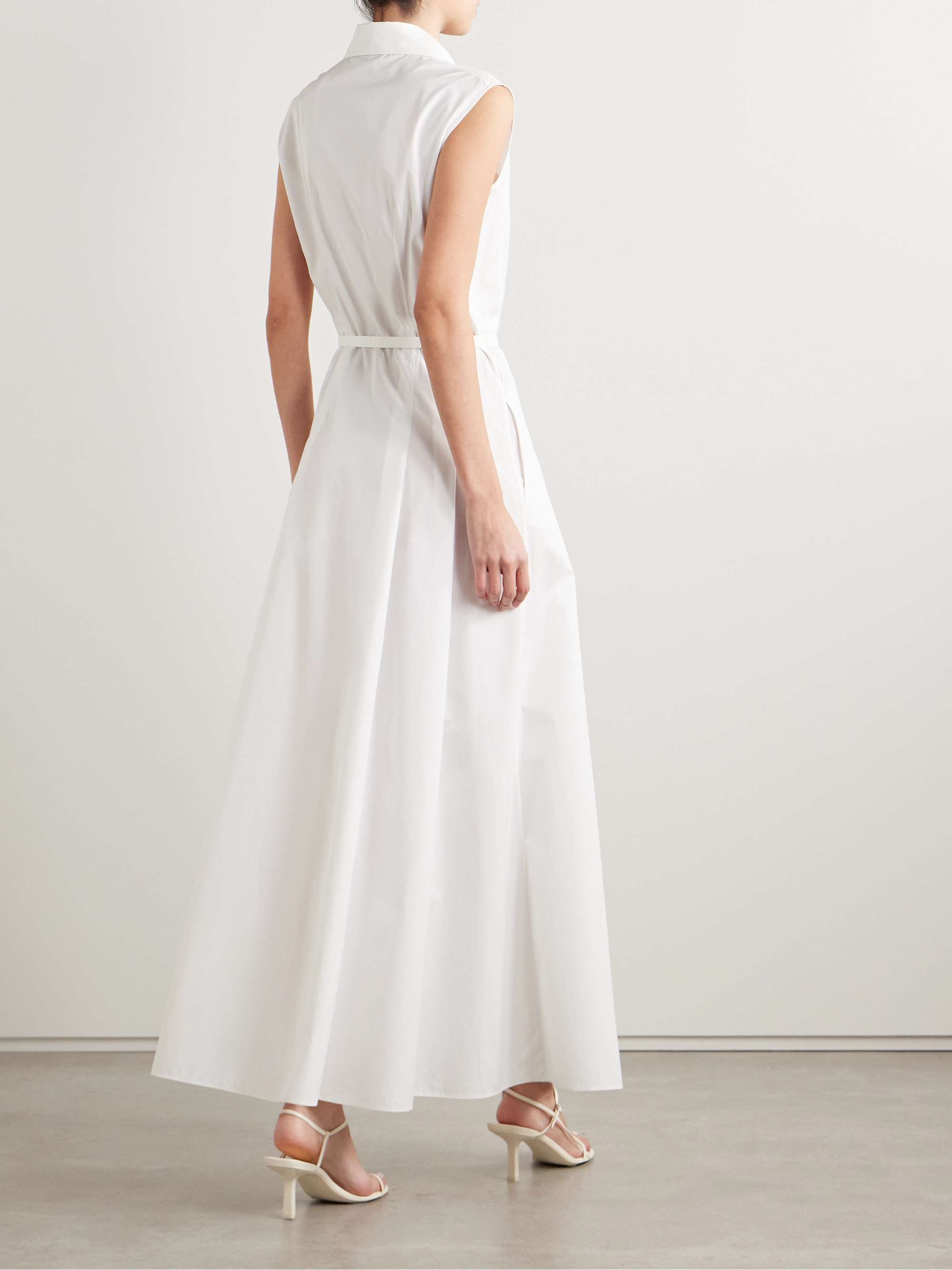 Becca belted cotton-poplin maxi shirt dress view