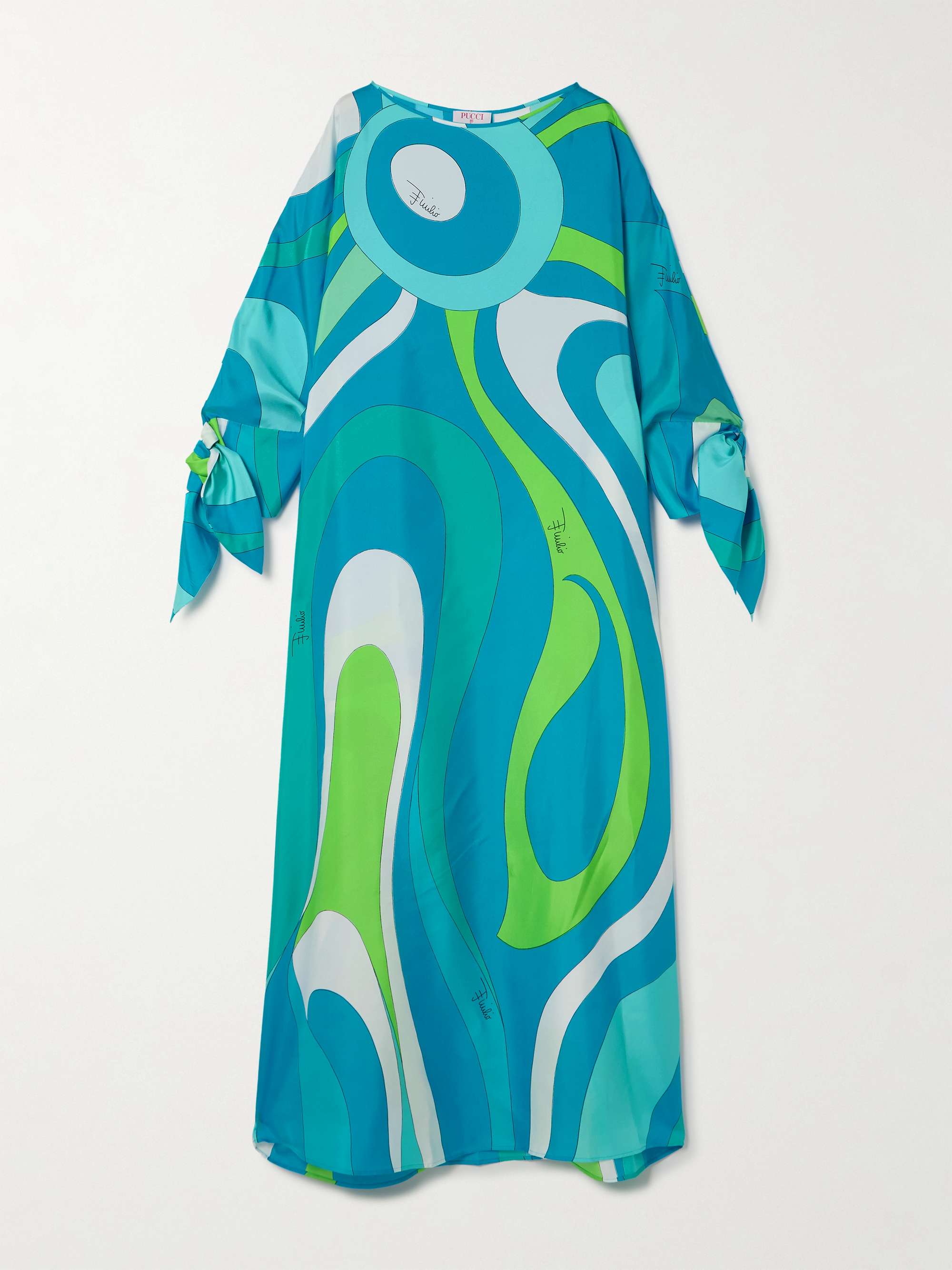Marmo printed silk-twill kaftan view