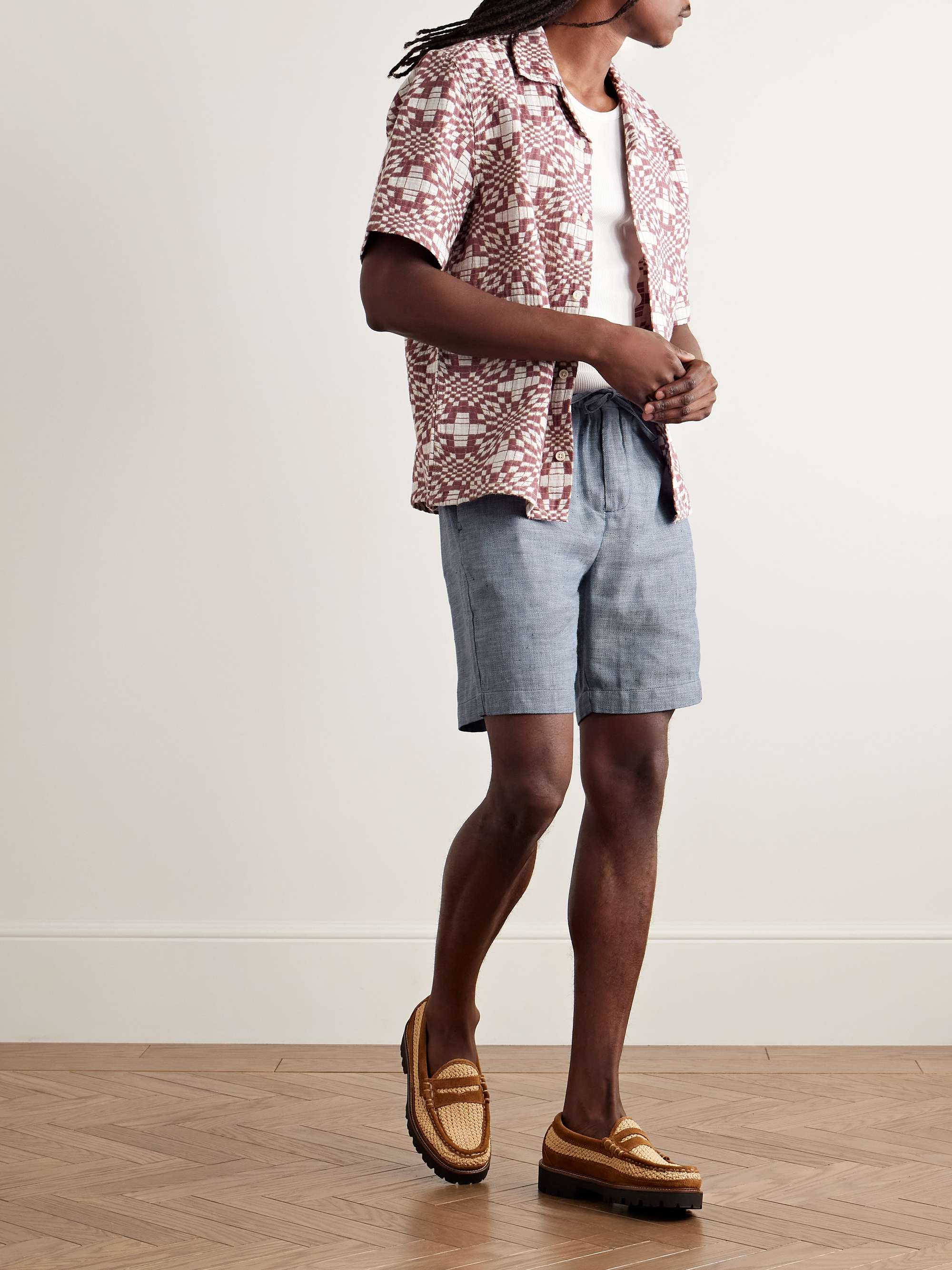 Felipe Slim-Fit Linen and Cotton-Blend Drawstring Shorts view