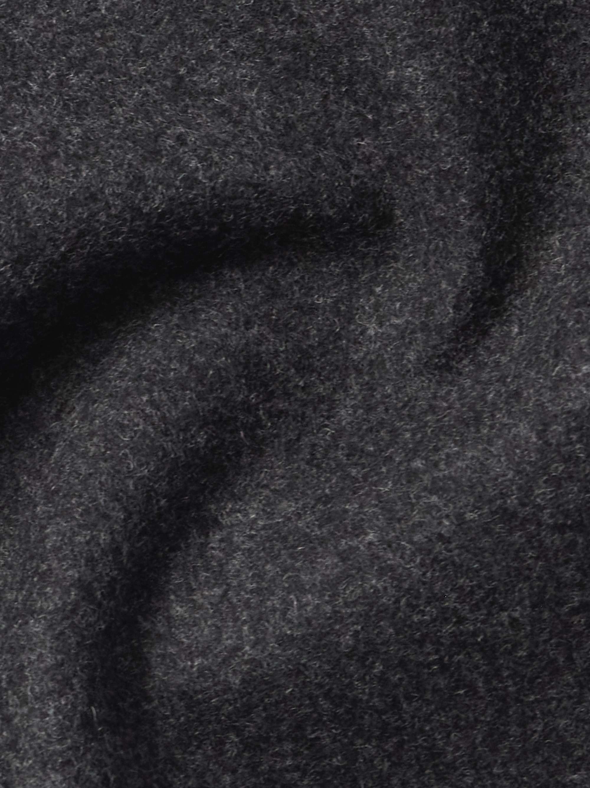 Orkar Logo-Appliquéd Grosgrain-Trimmed Brushed Wool-Blend Coat view
