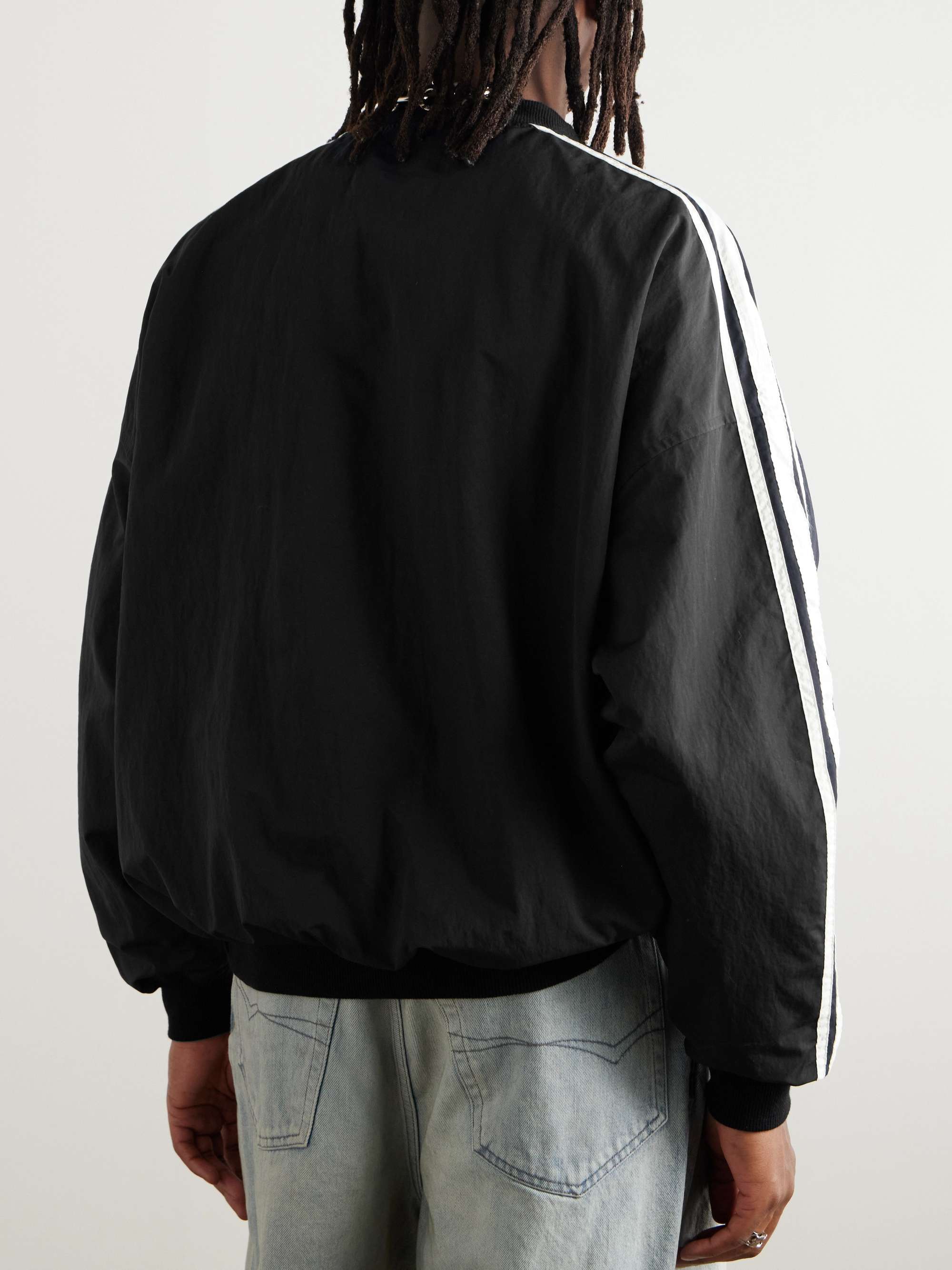 Logo-Embroidered Striped Shell Sweatshirt view