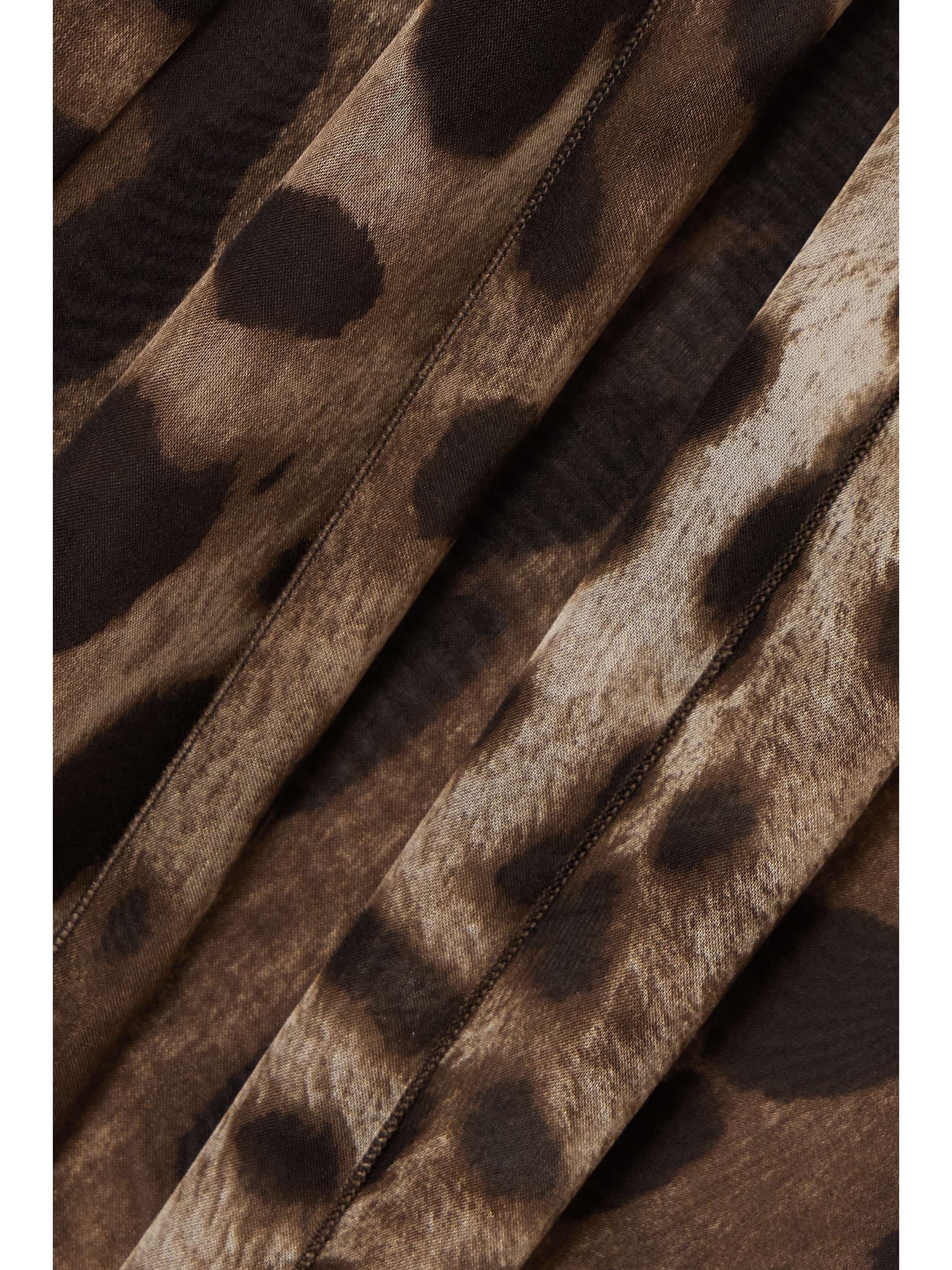Tie-detailed leopard-print silk-chiffon shirt view