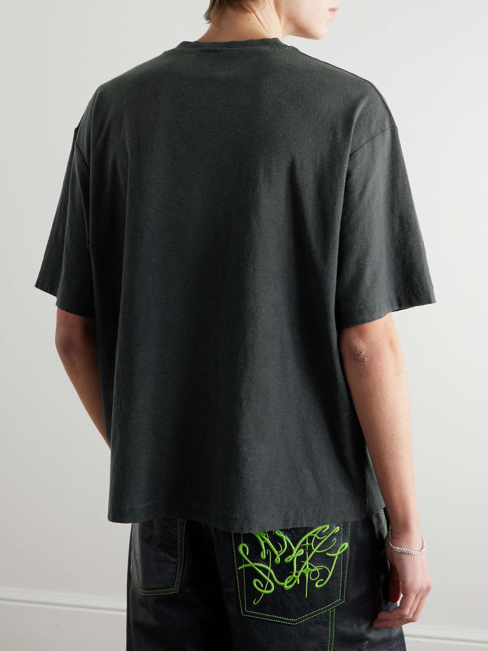 Exford Distressed Logo-Print Cotton-Jersey T-Shirt view