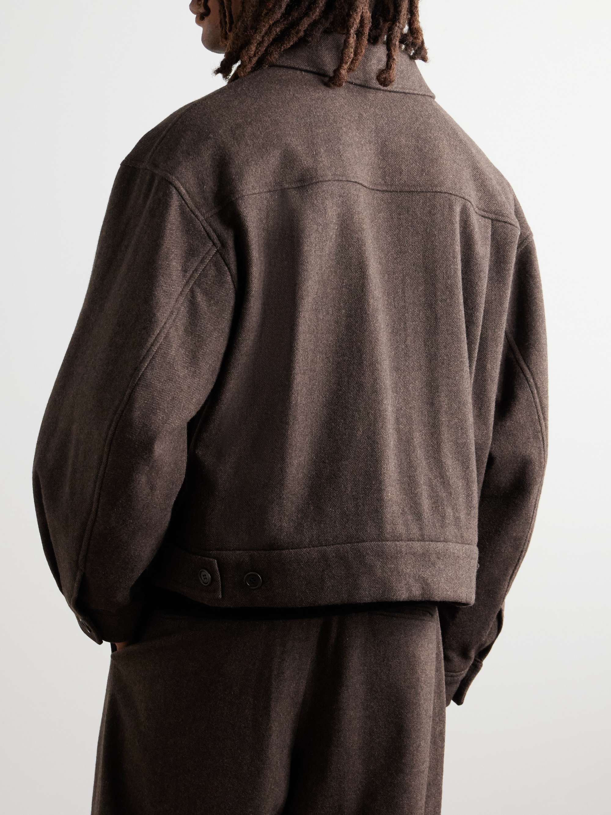 Padded Wool-Blend Twill Jacket view