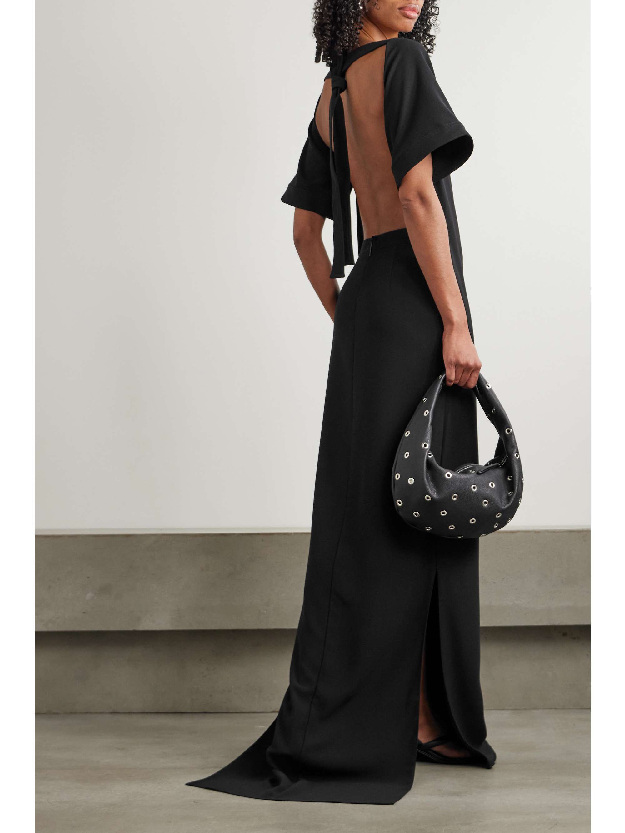 Clelia open-back crepe gown view