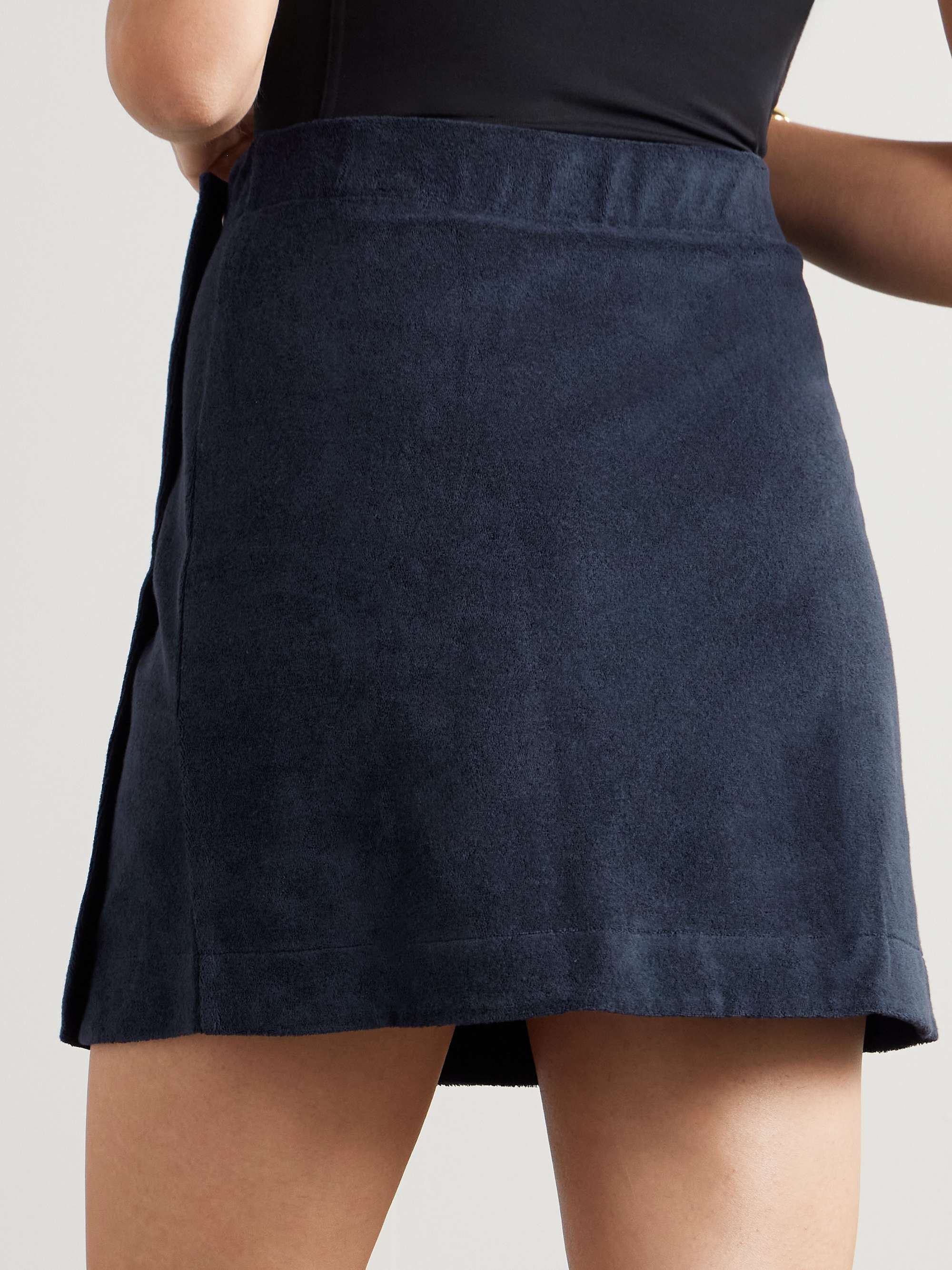 Spa cotton-terry mini wrap skirt view