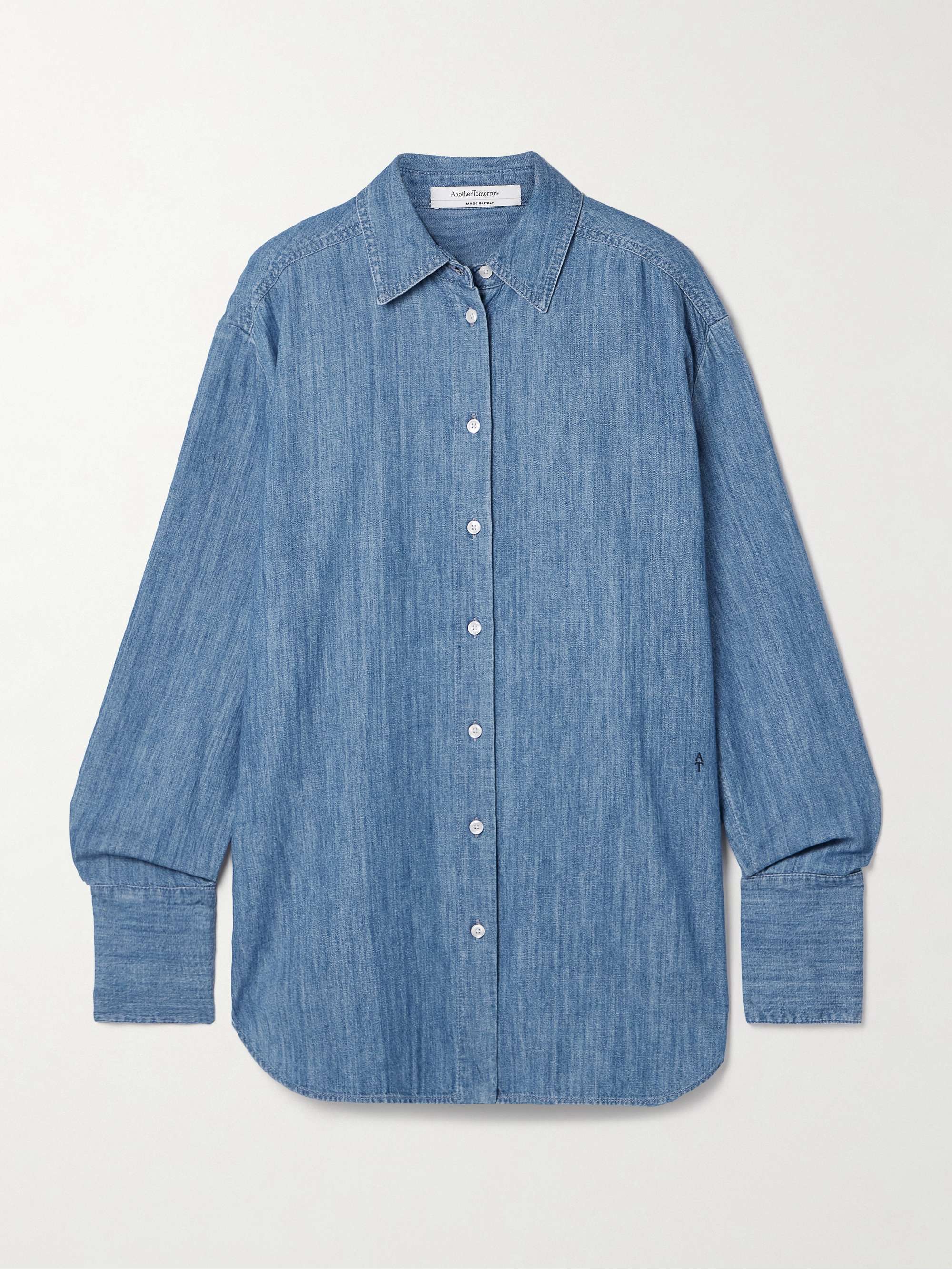 Oversized organic cotton-chambray shirt view
