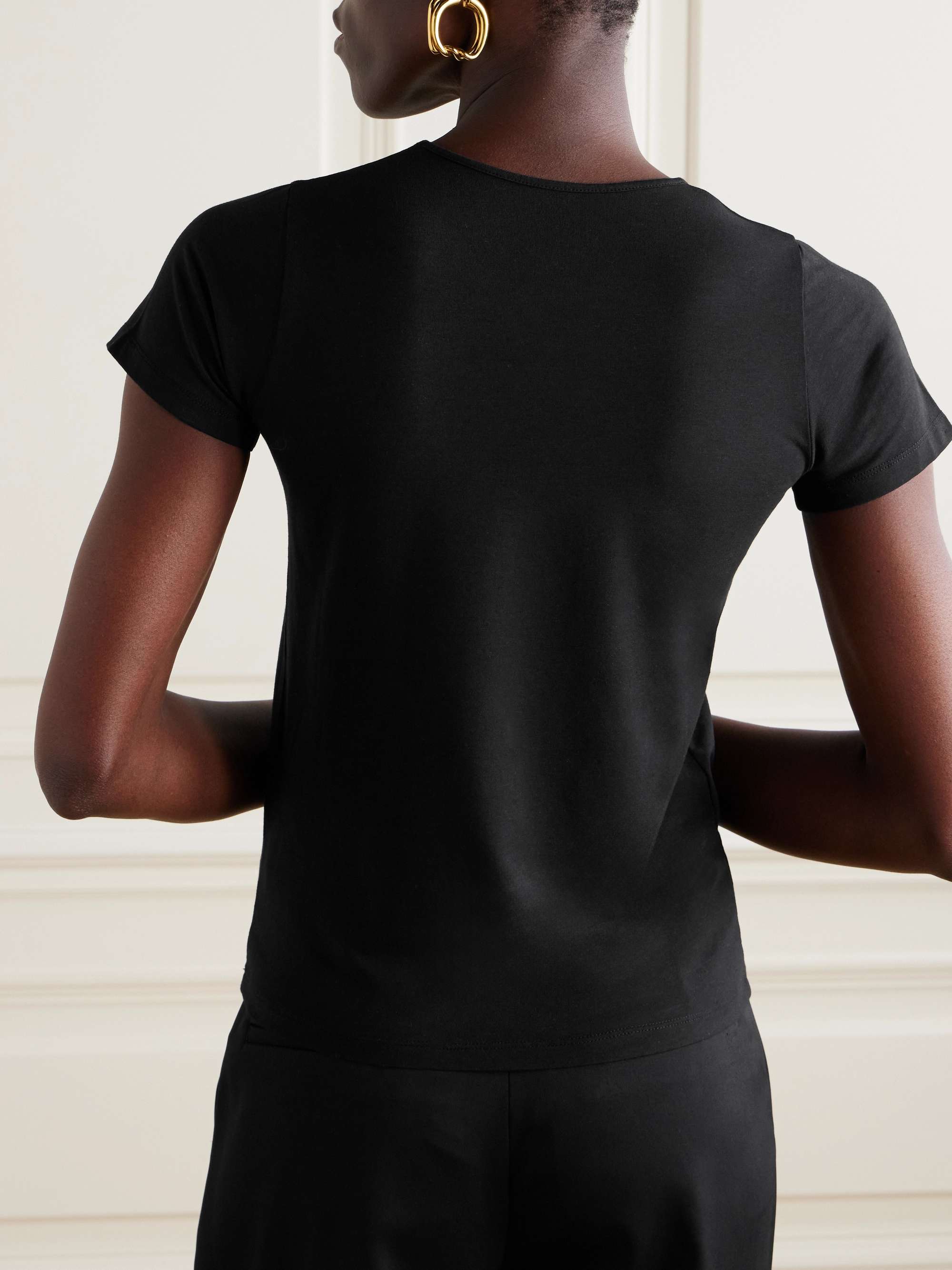 Stretch organic cotton and Lyocell-blend jersey T-shirt view