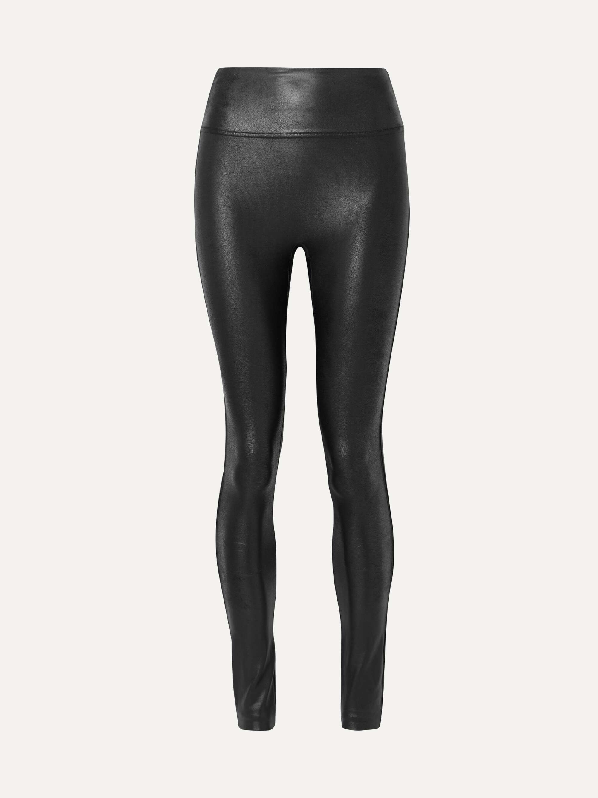 Faux faux stretch-leather leggings view