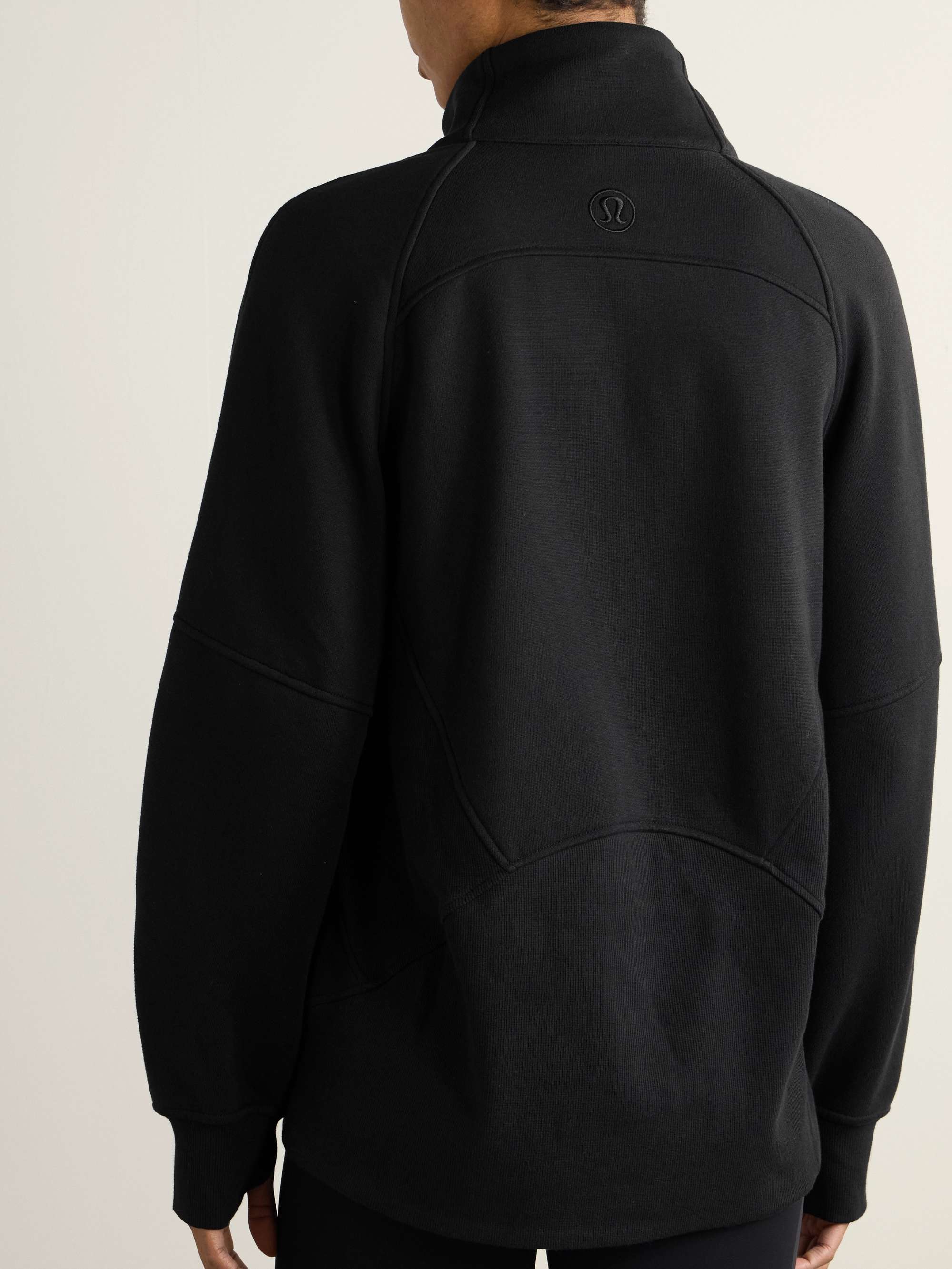 Scuba cotton-blend jersey half-zip sweater view