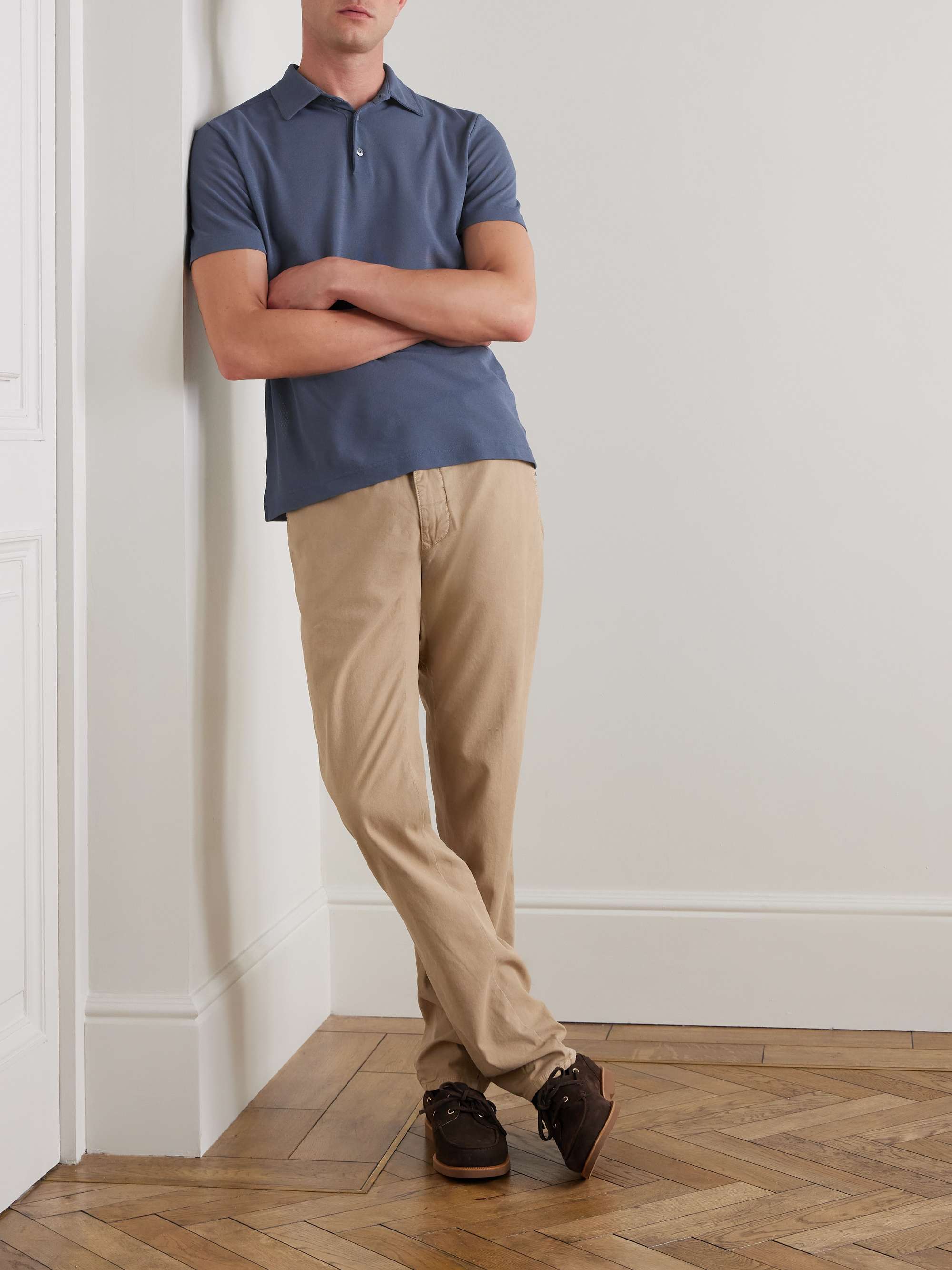 Zanone Slim-Fit Ice Cotton Polo Shirt view