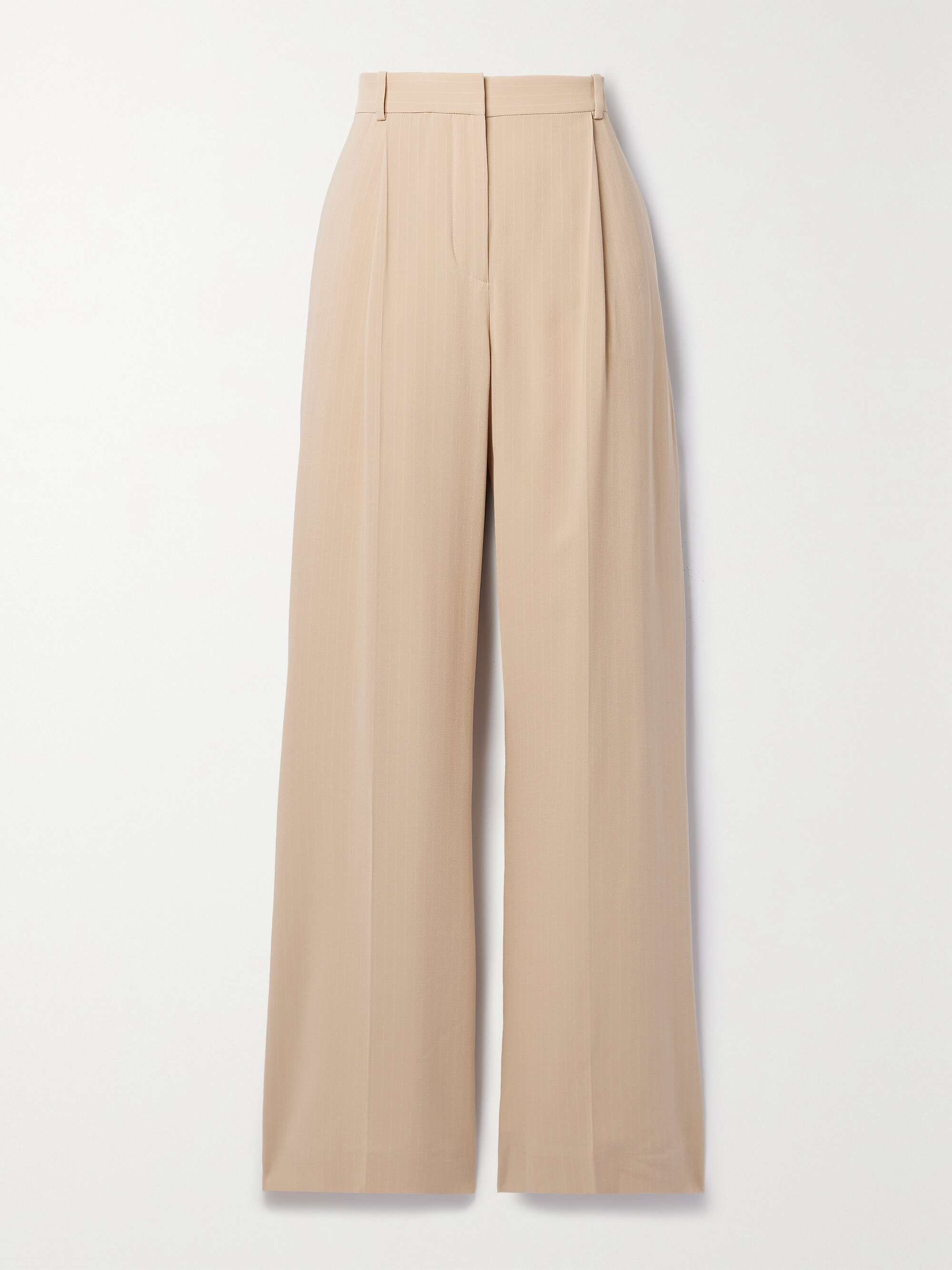 Jail pleated pinstriped silk-blend georgette wide-leg pants view