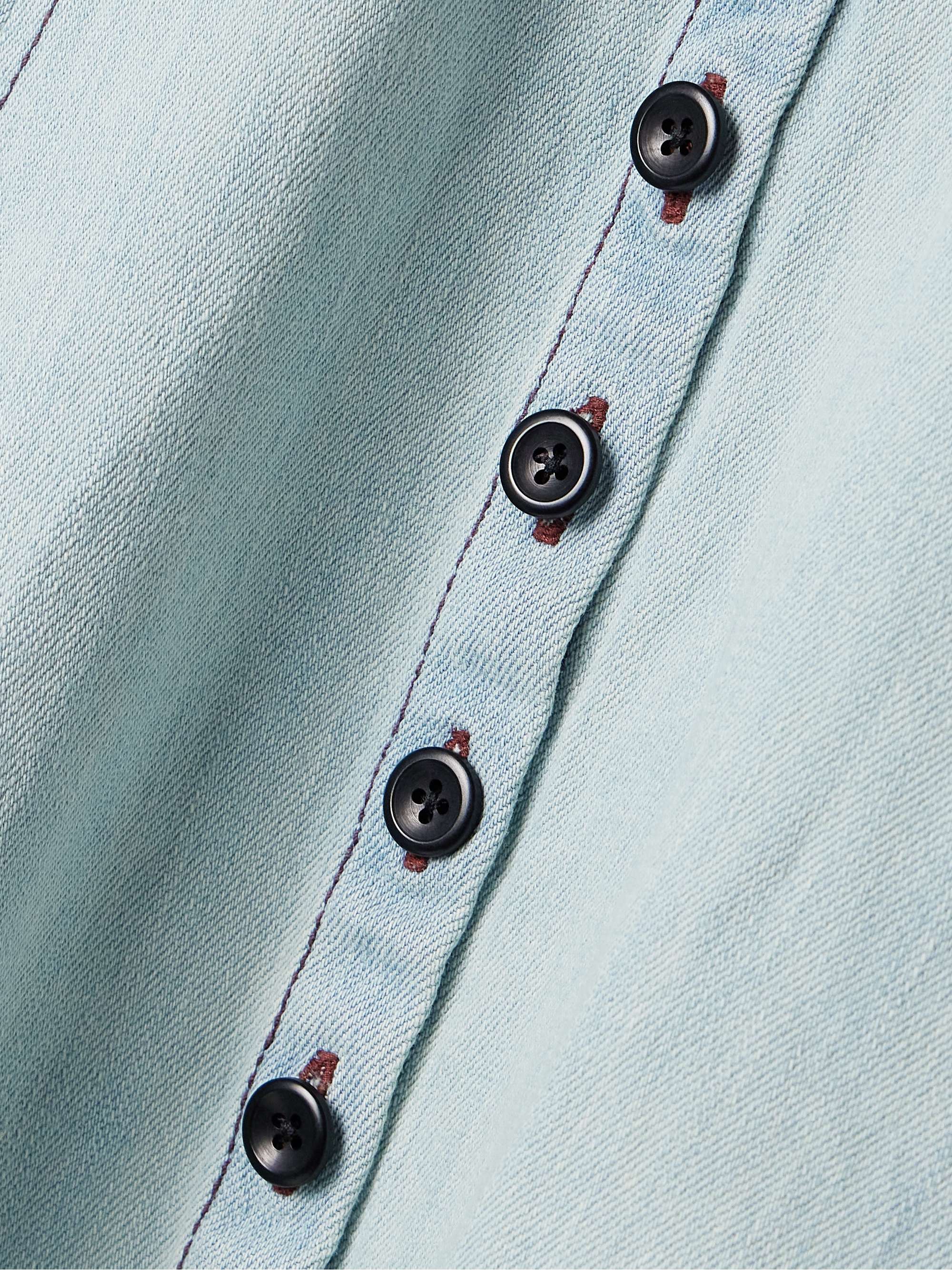 Carlyne paneled denim midi skirt view