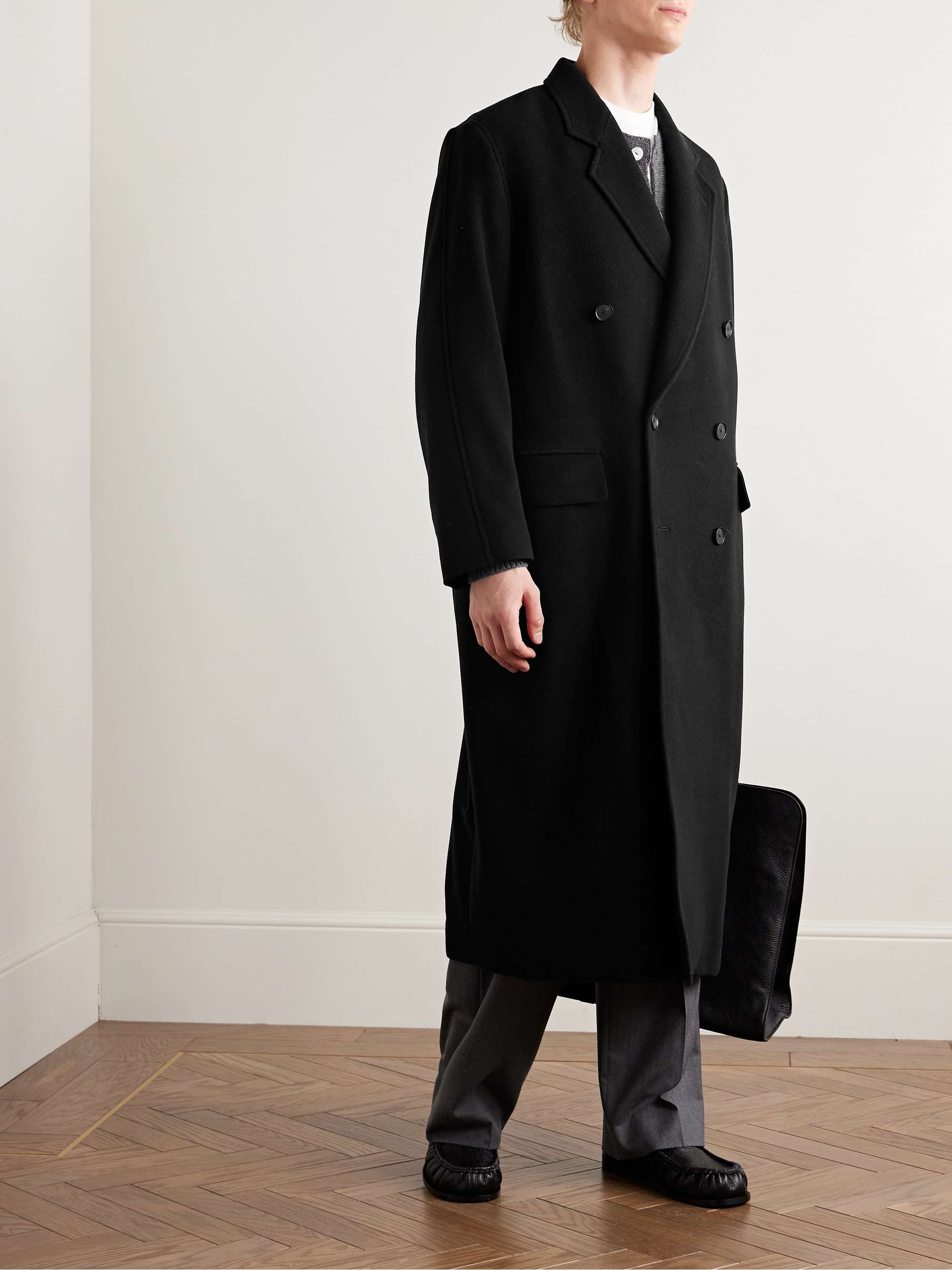 Oversized Double-Breasted Super 160s Wool Coat view