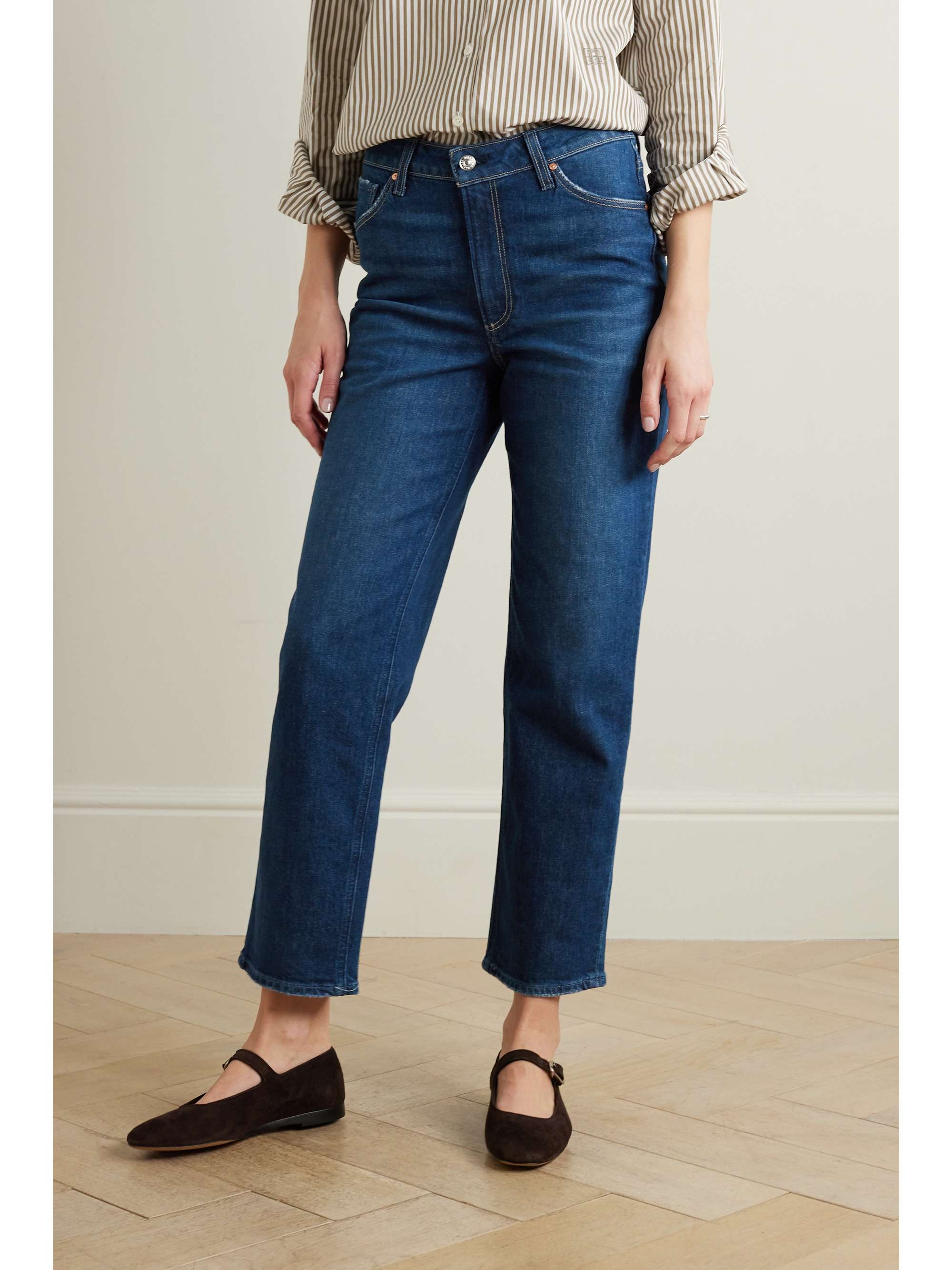 + NET SUSTAIN Sarah cropped stretch high-rise straight-leg organic jeans view