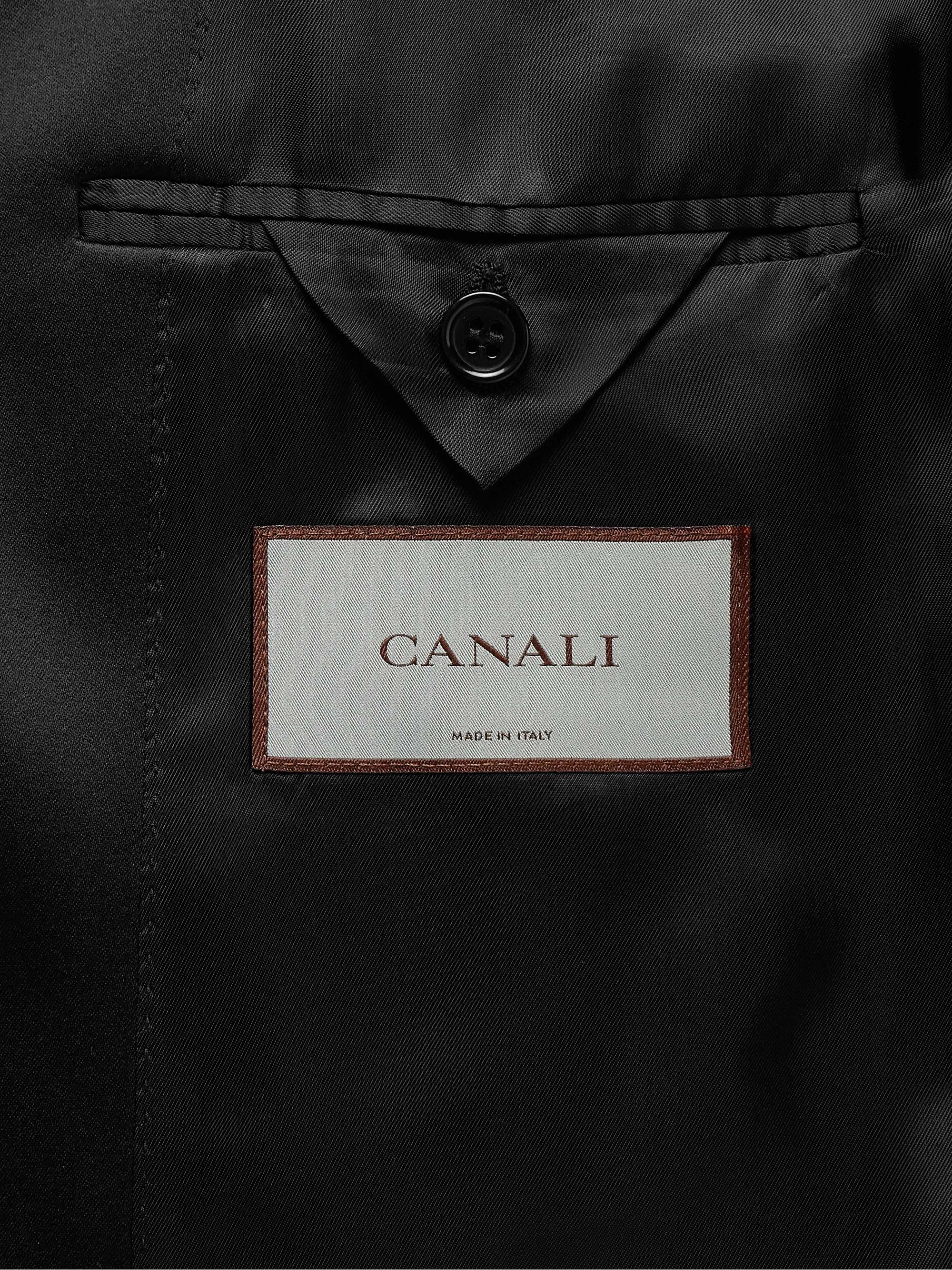 Slim-Fit Double Breasted Satin-Trimmed Wool Tuxedo Jacket view