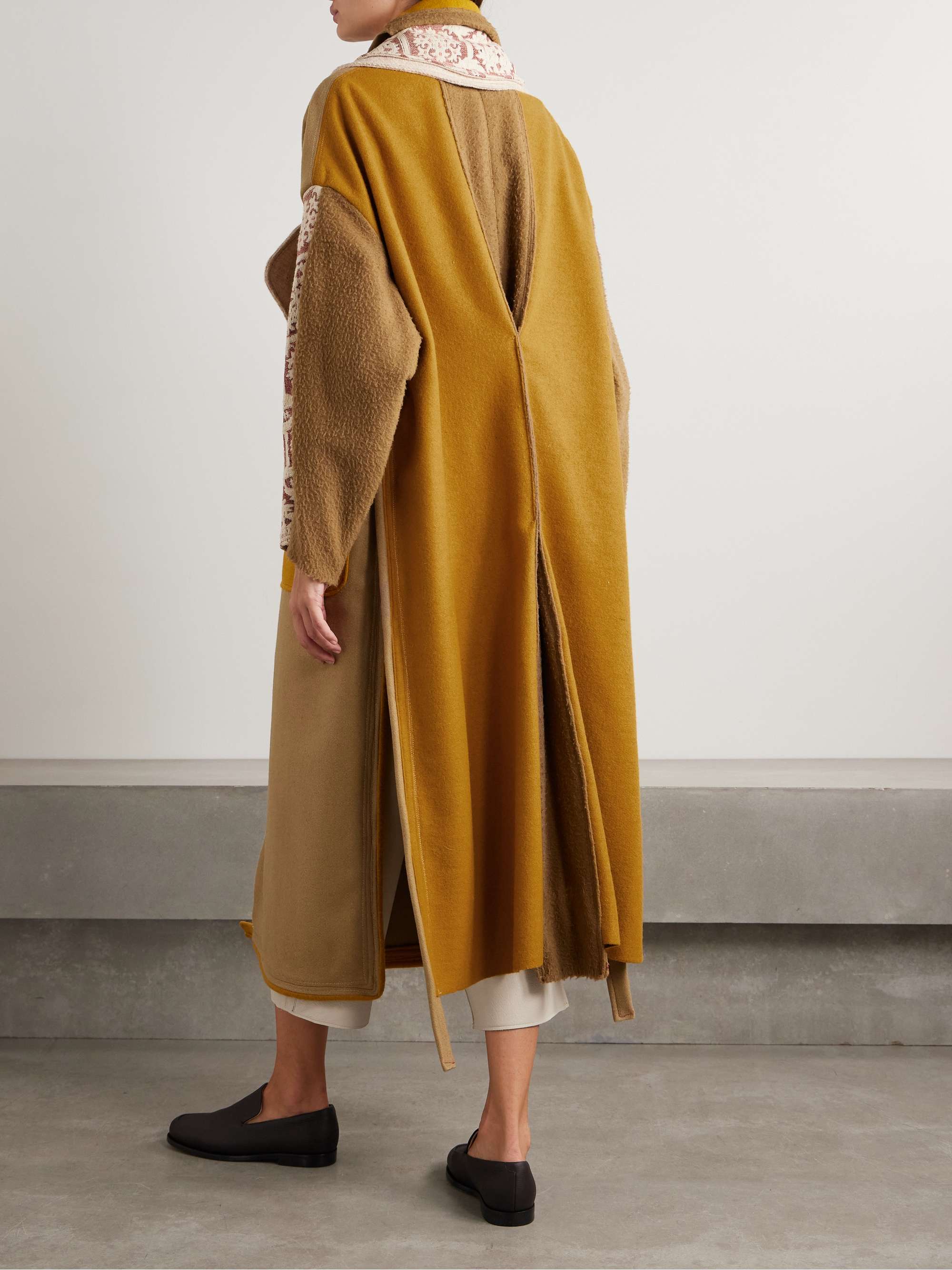Crosby patchwork wool-felt and cotton-jacquard coat view