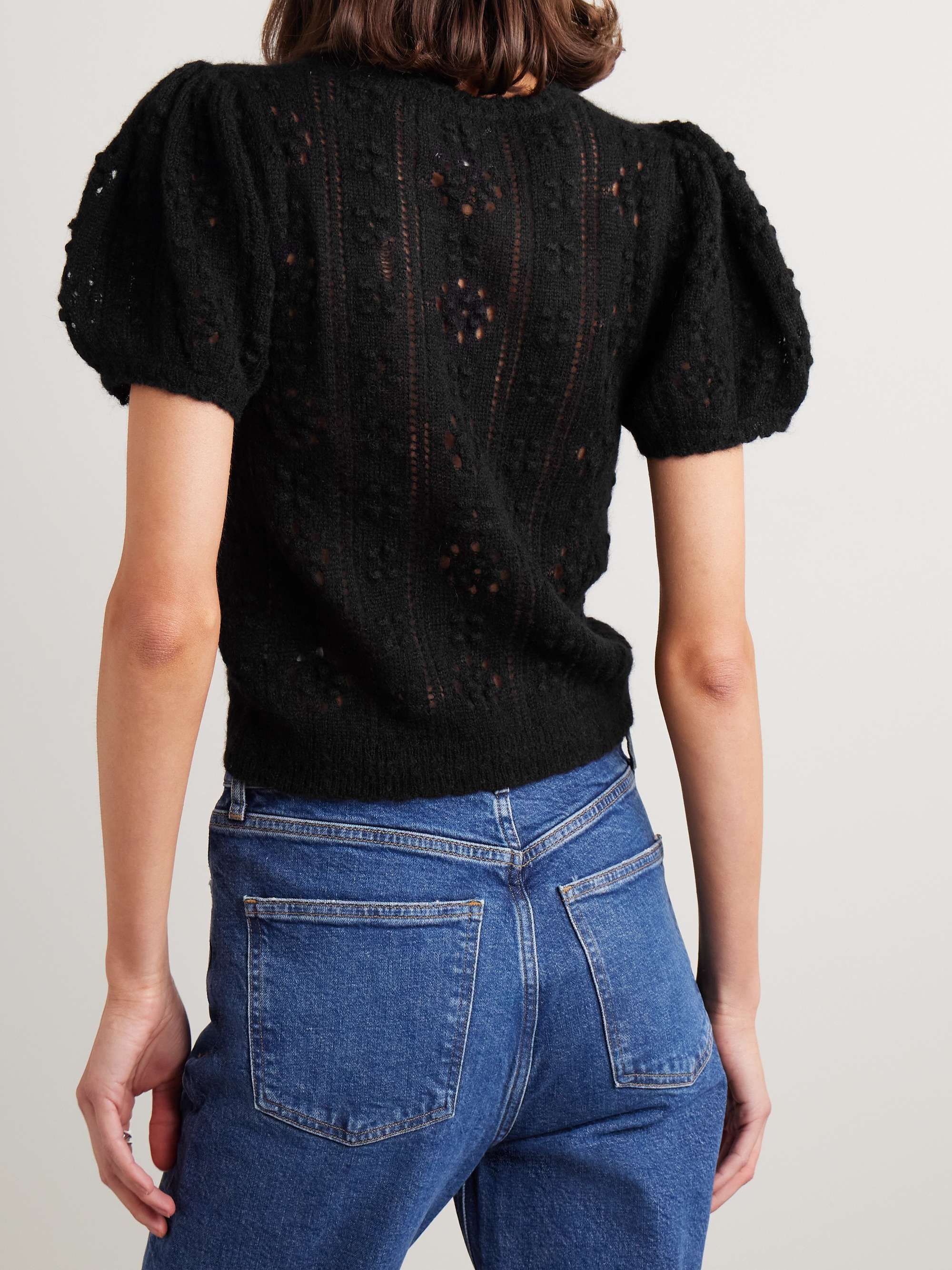 Carena pointelle-knit alpaca-blend top view