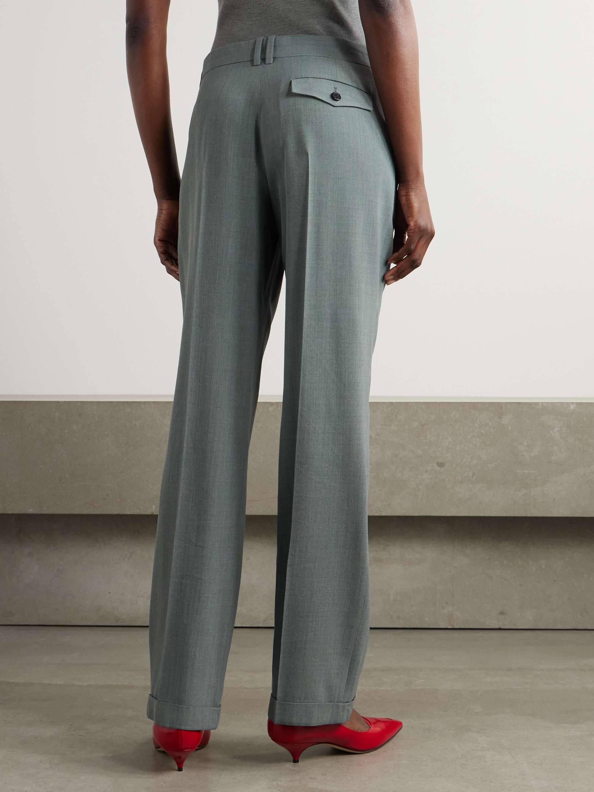 Everhart pleated wool-blend straight-leg pants view
