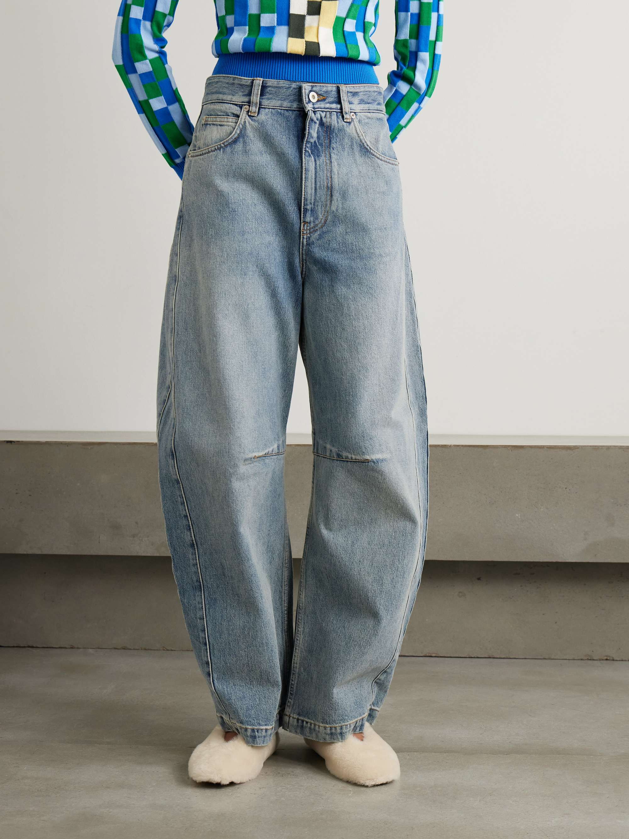 Anagram high-rise barrel-leg jeans view