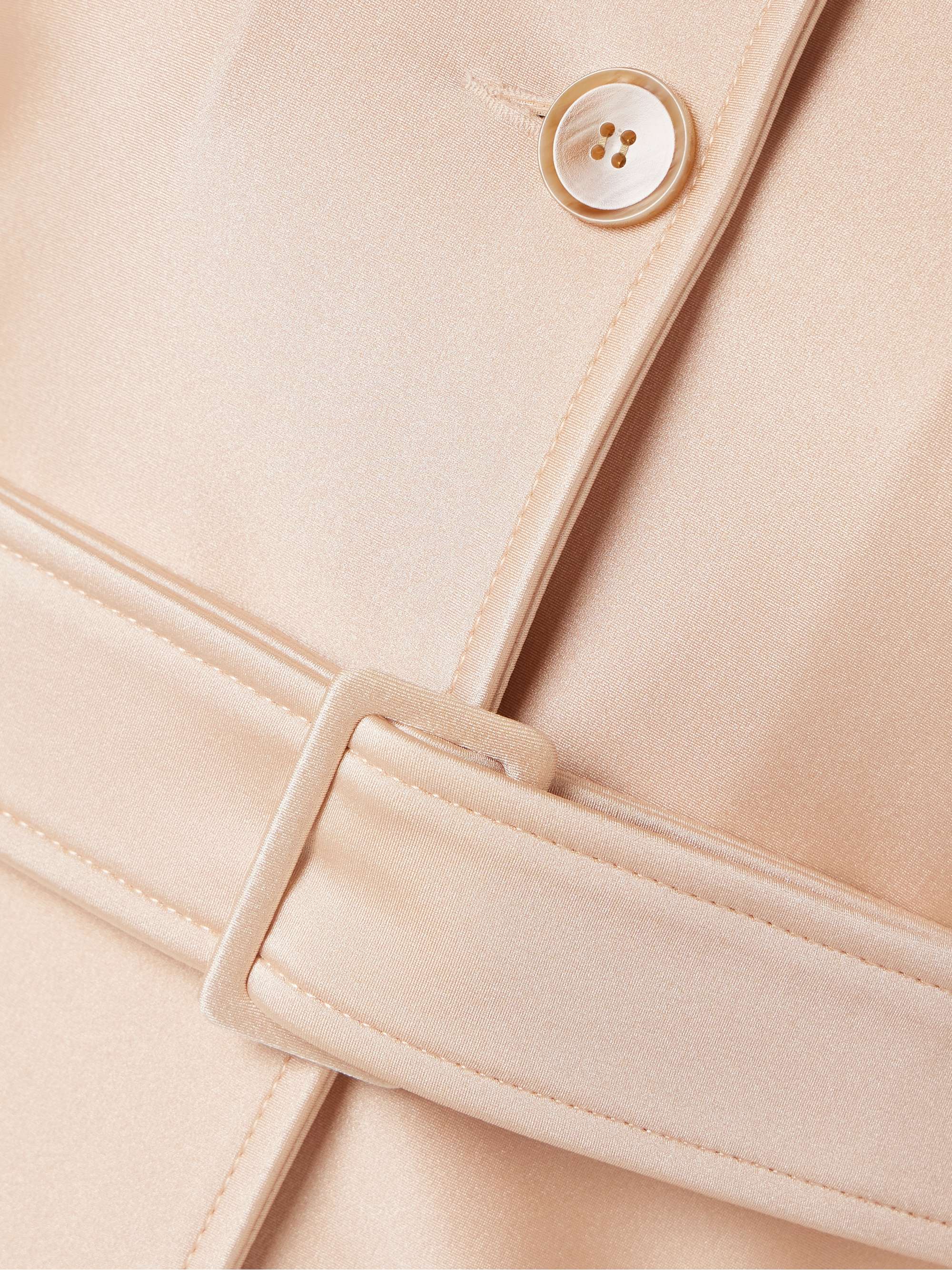 Belted stretch-satin trench coat view