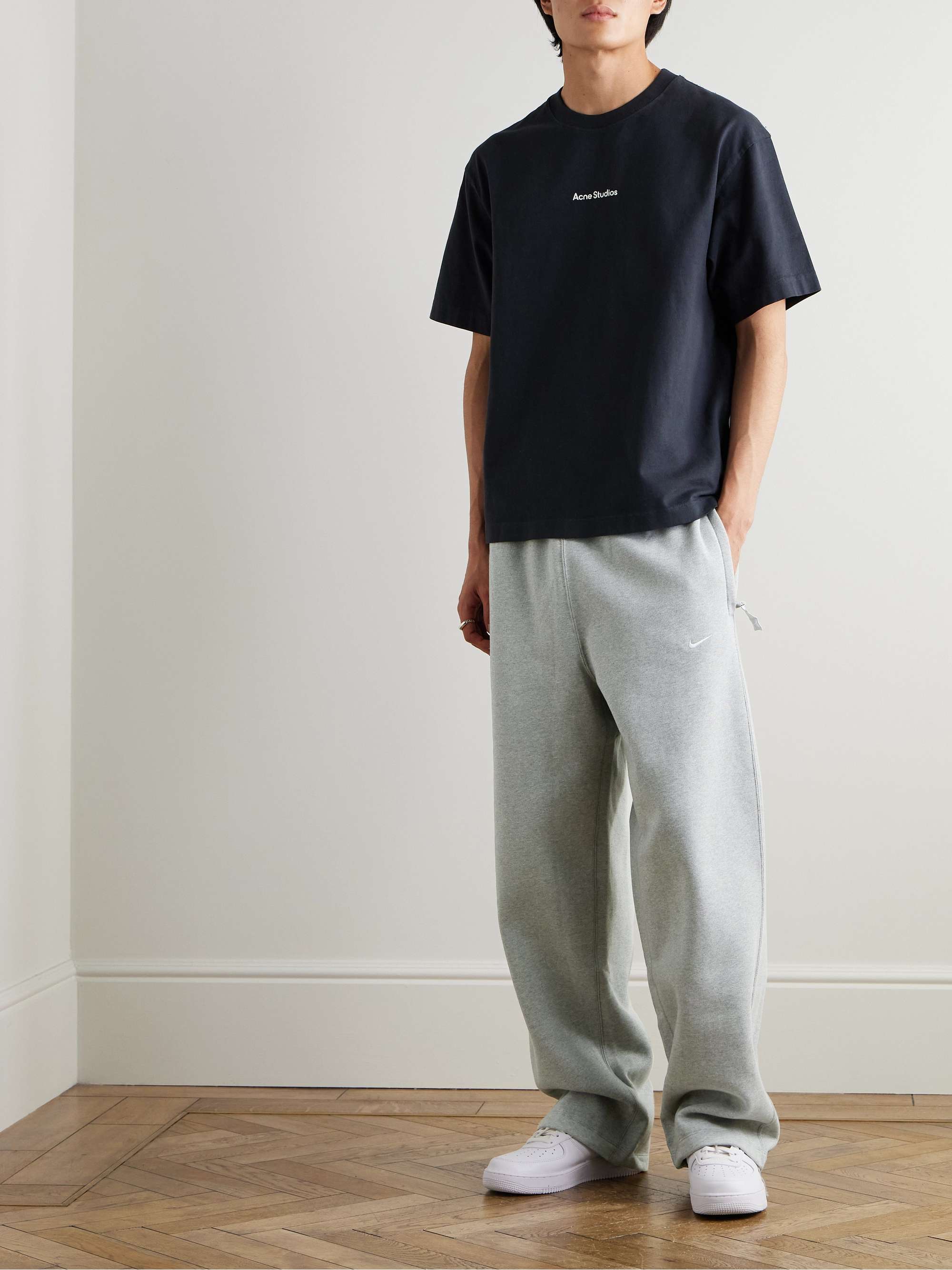 Straight-Leg Logo-Embroidered Cotton-Blend Jersey Sweatpants view
