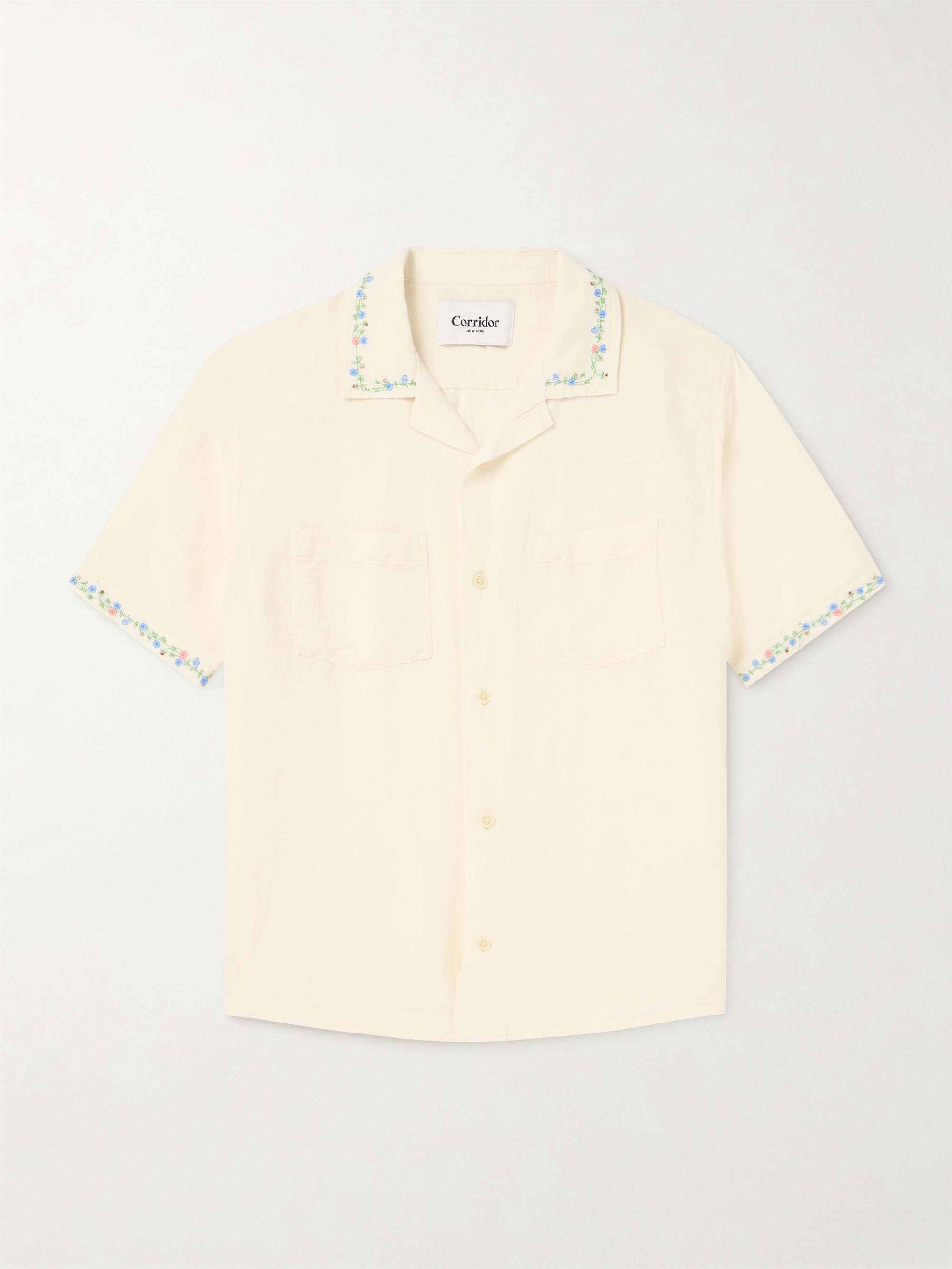 Hamsa Camp-Collar Embroidered Cotton Shirt view