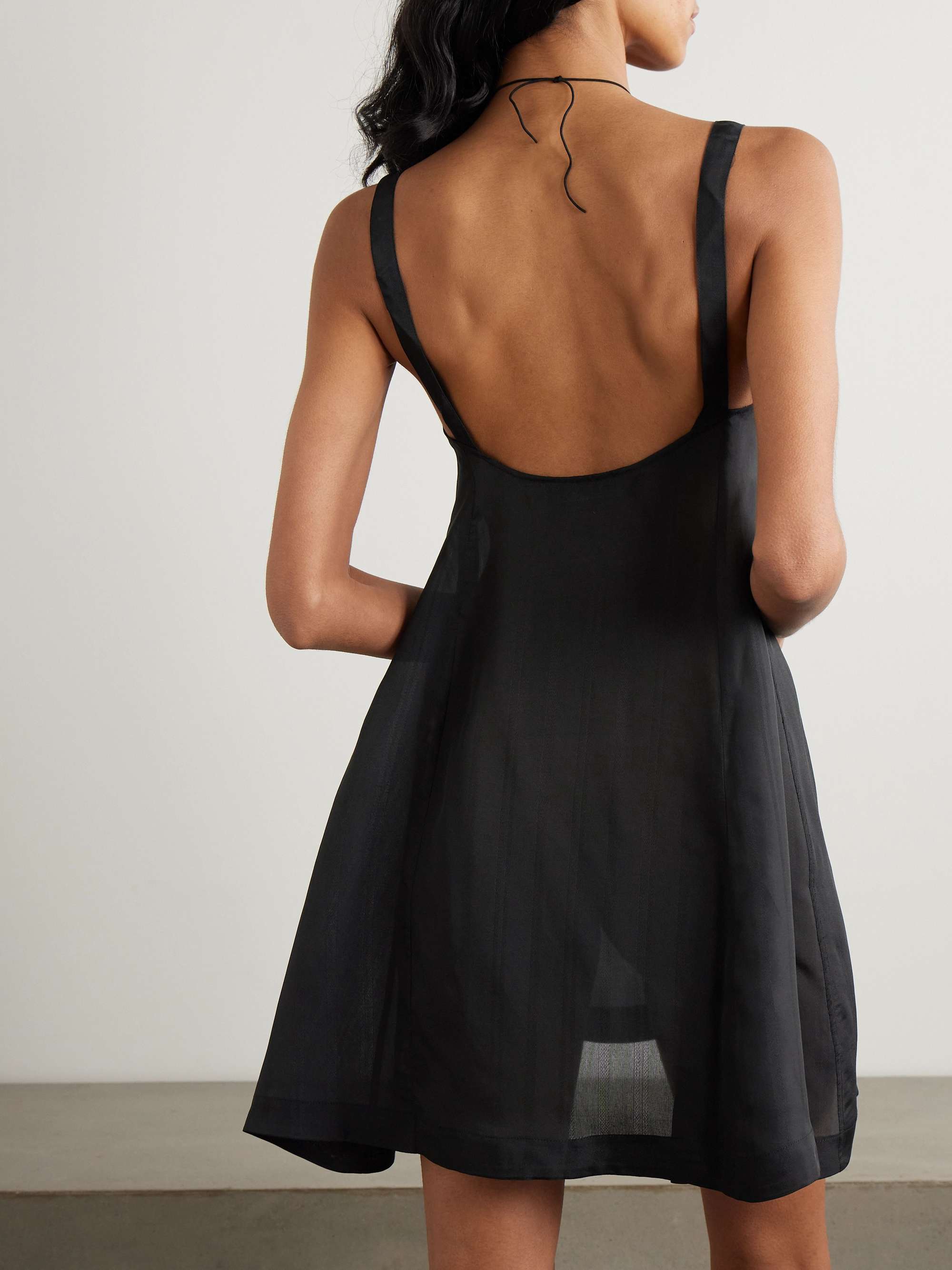 Striped gathered organza mini dress view