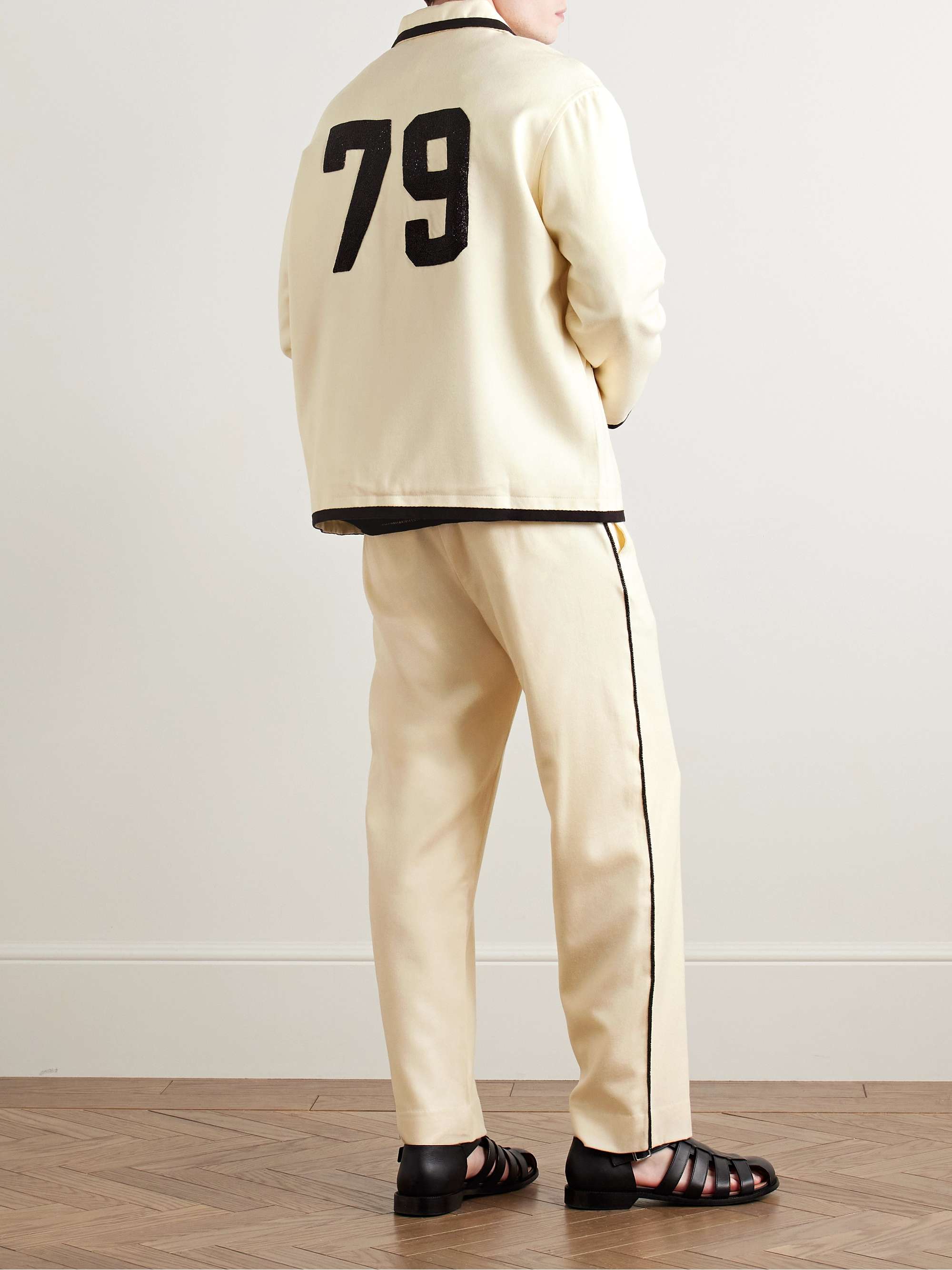Player Bead-Embellished Felted Wool-Blend Twill Jacket view
