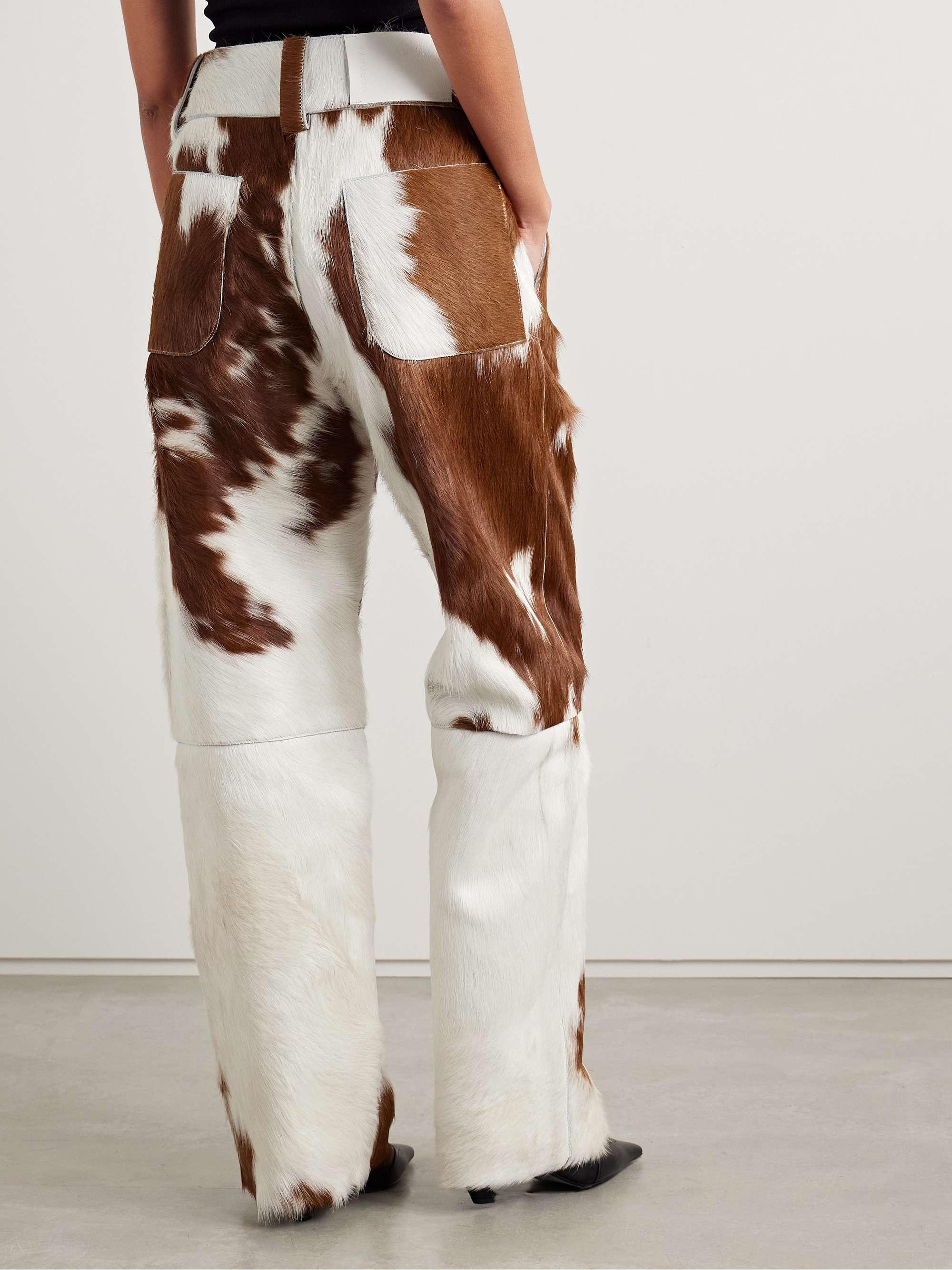 Highlands paneled calf hair wide-leg pants view