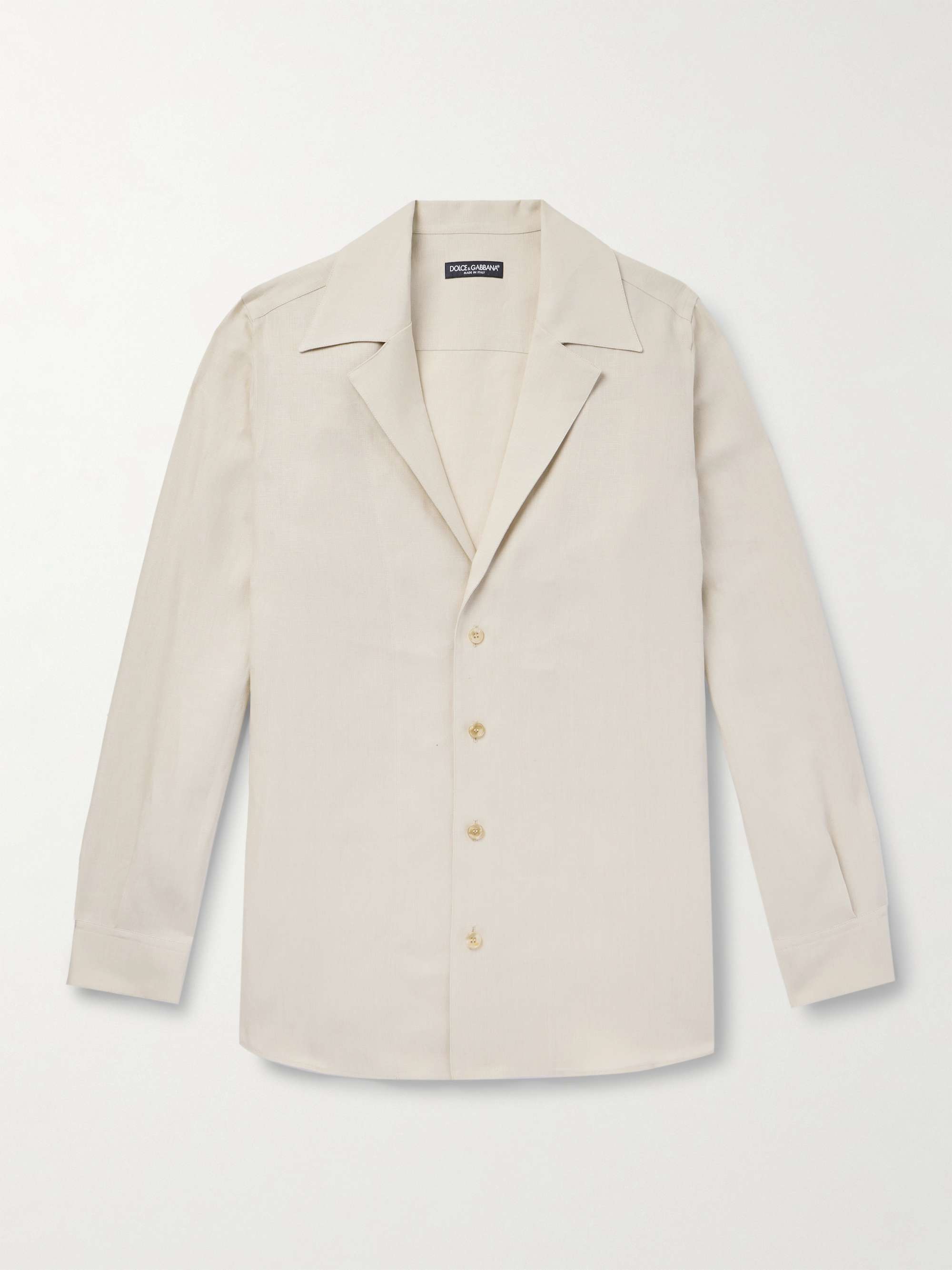 Camp-Collar Linen Shirt view