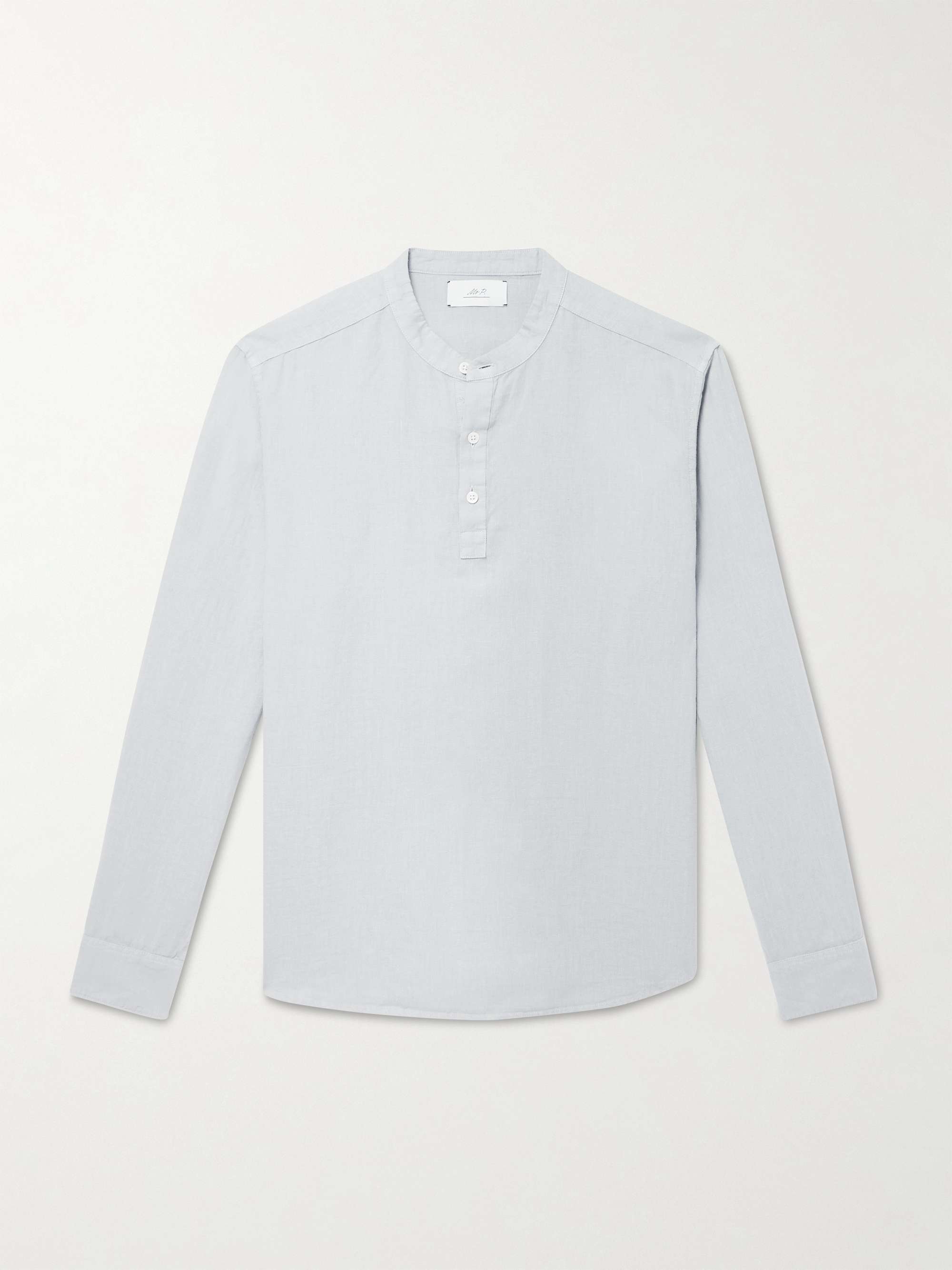Grandad-Collar Linen Shirt view