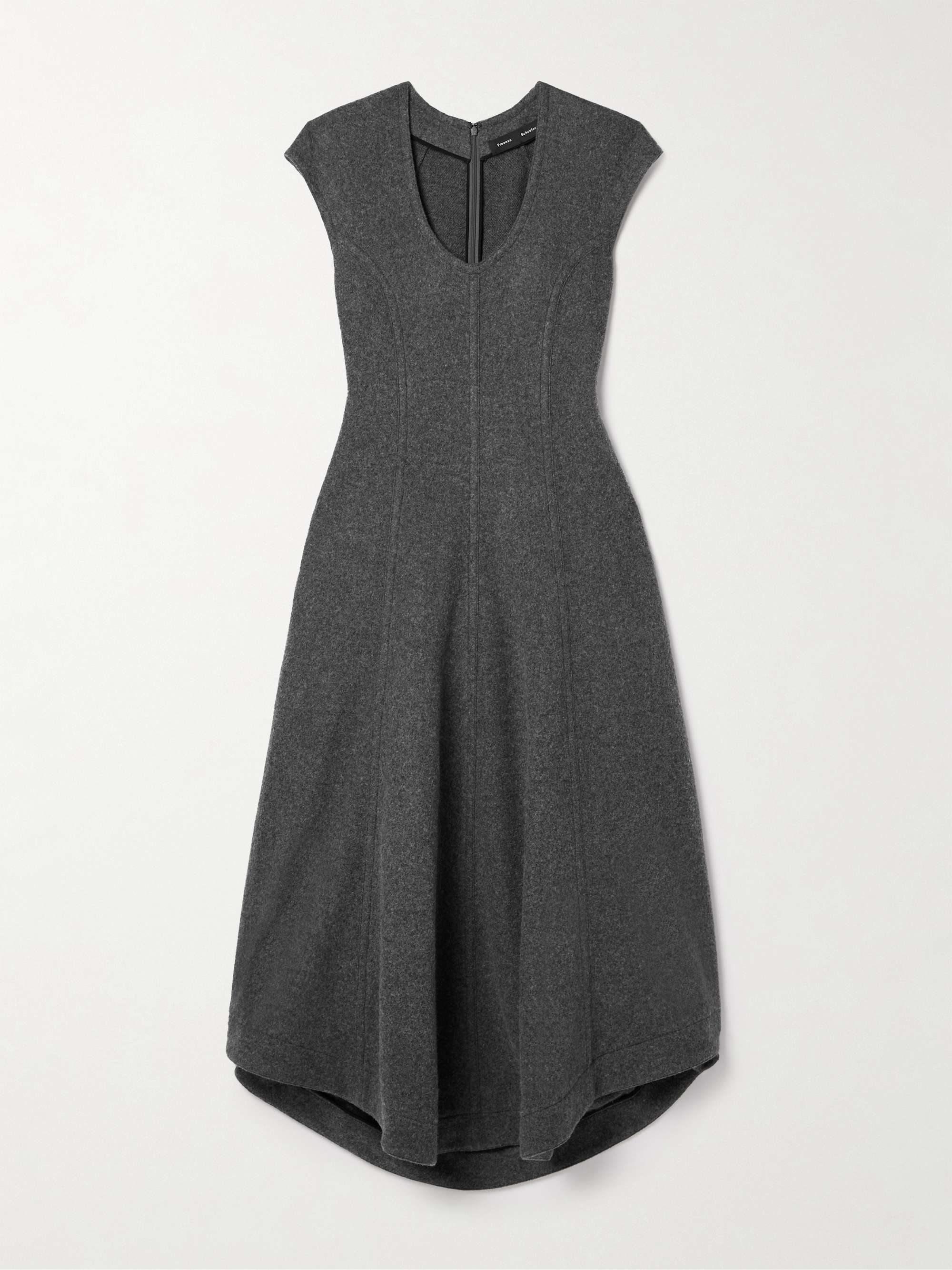 Delilah paneled felt midi dress view
