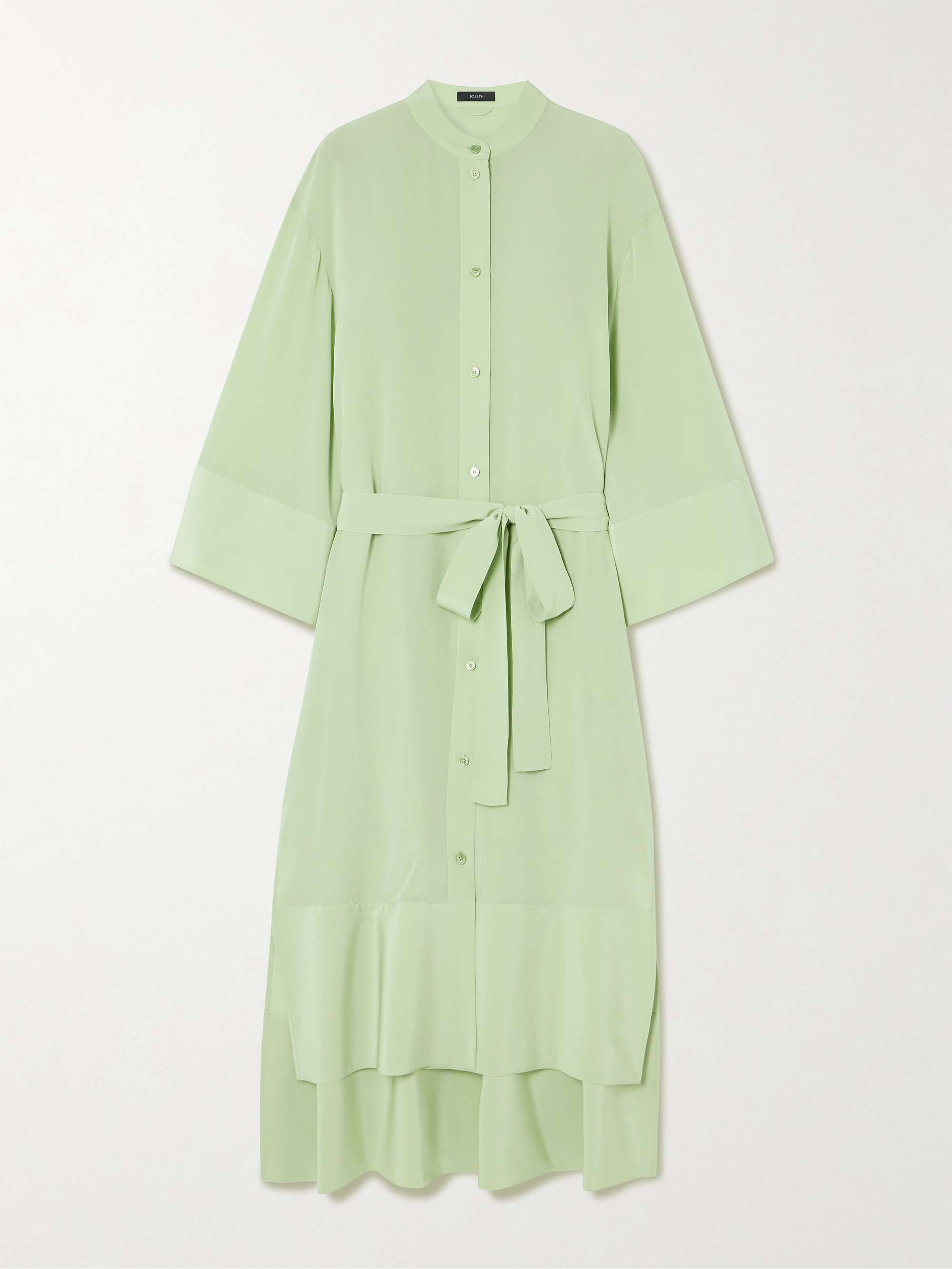Darious belted pleated silk-crepe midi dress view