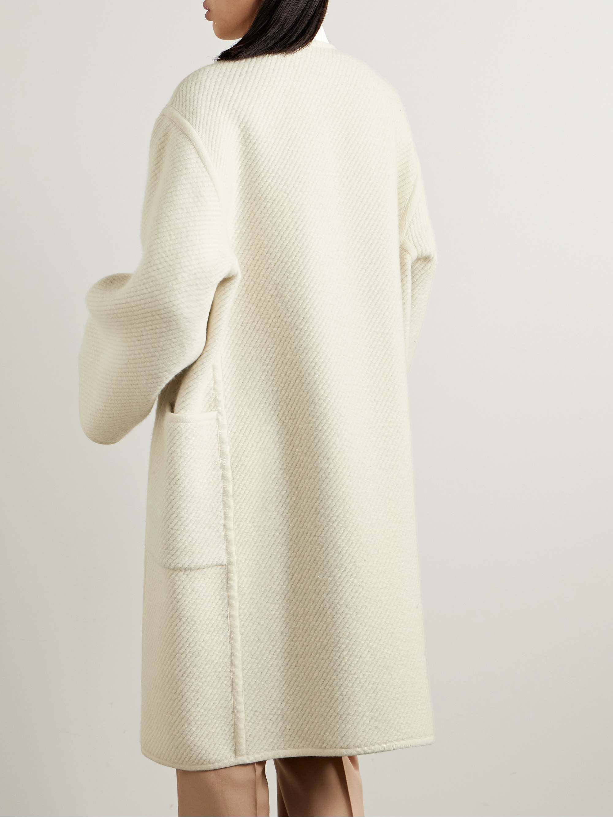 Silk, wool, cashmere and linen-blend coat view