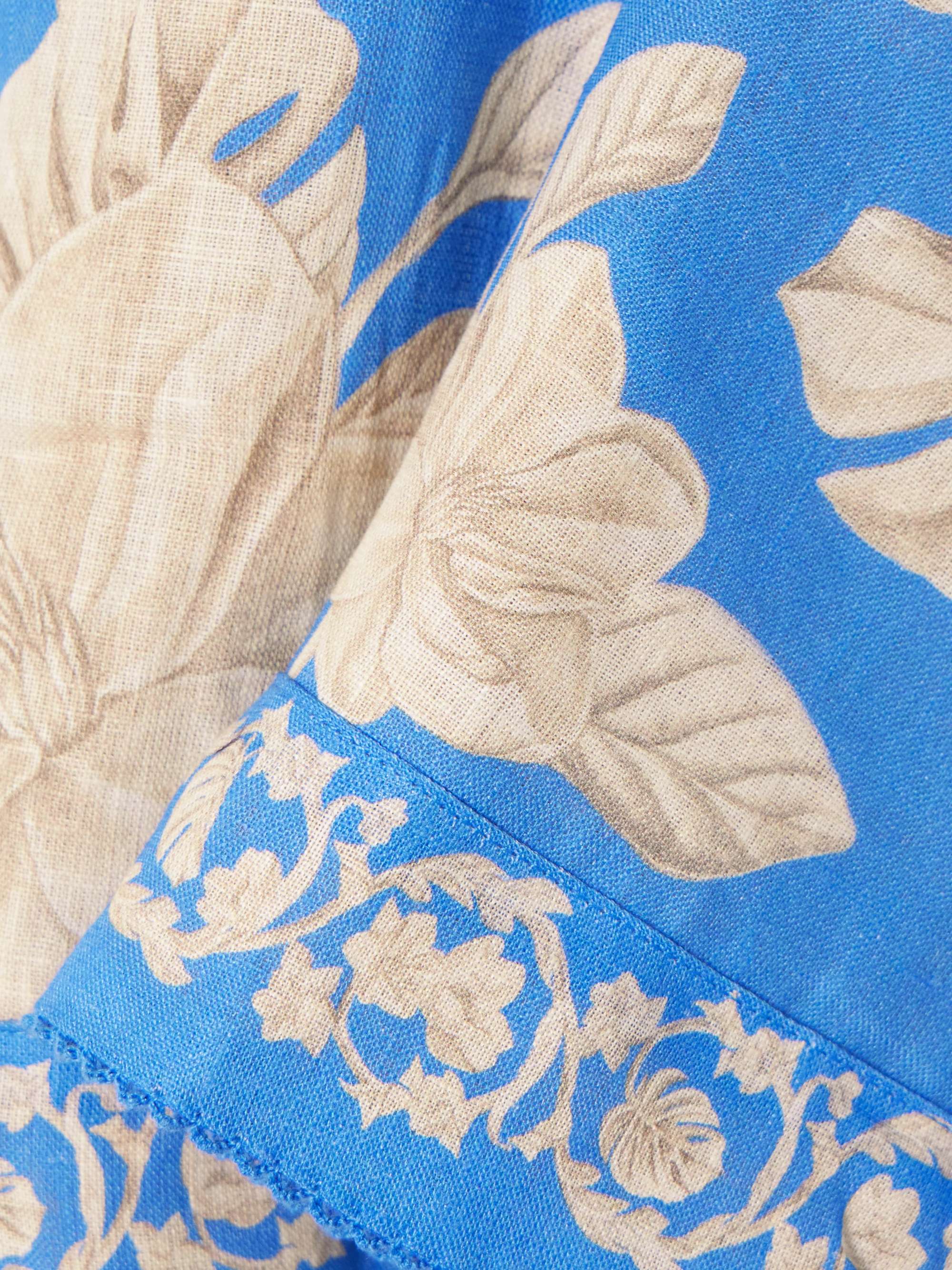 Luna Madera floral-print cotton and linen-blend mini wrap skirt view