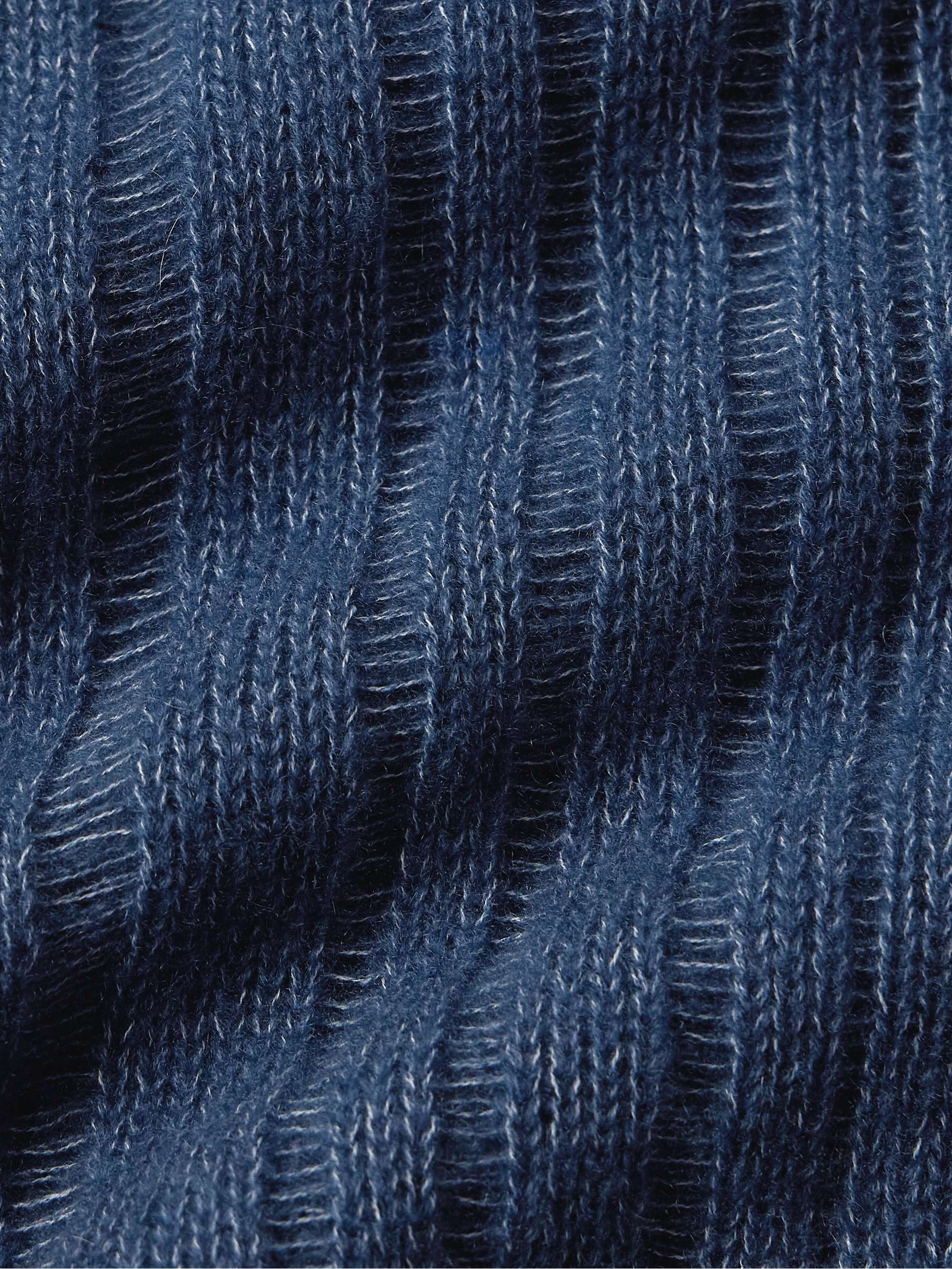 Racing Ribbed Cashmere and Cotton-Blend Sweater view