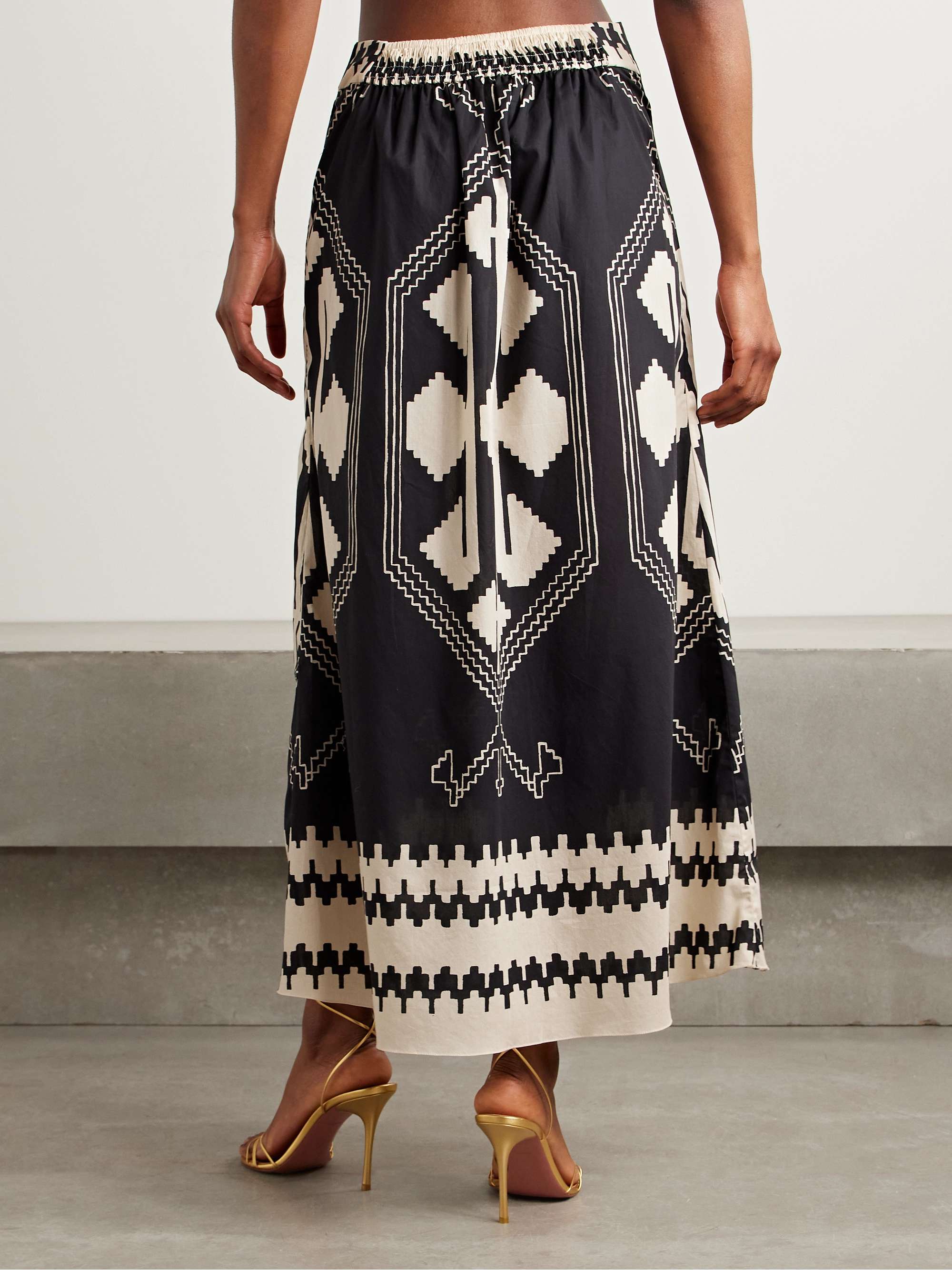 Vela Mayor printed cotton-poplin midi skirt view