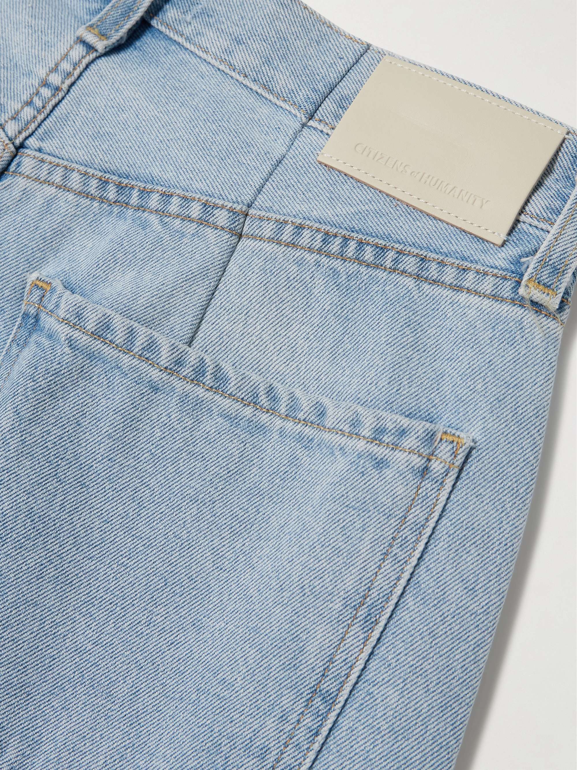 Horseshoe frayed high-rise wide-leg jeans view