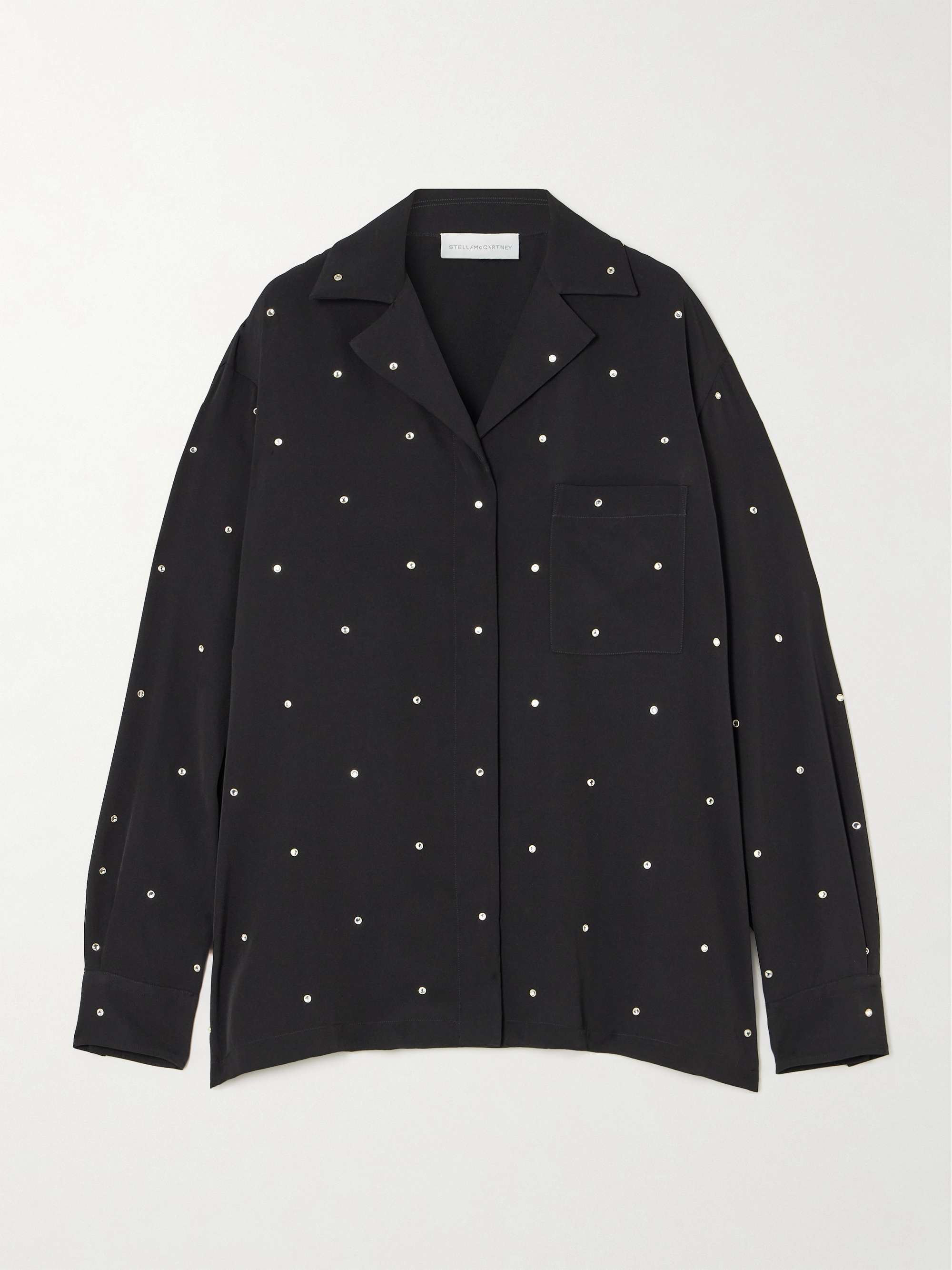 Crystal-embellished crepe shirt view