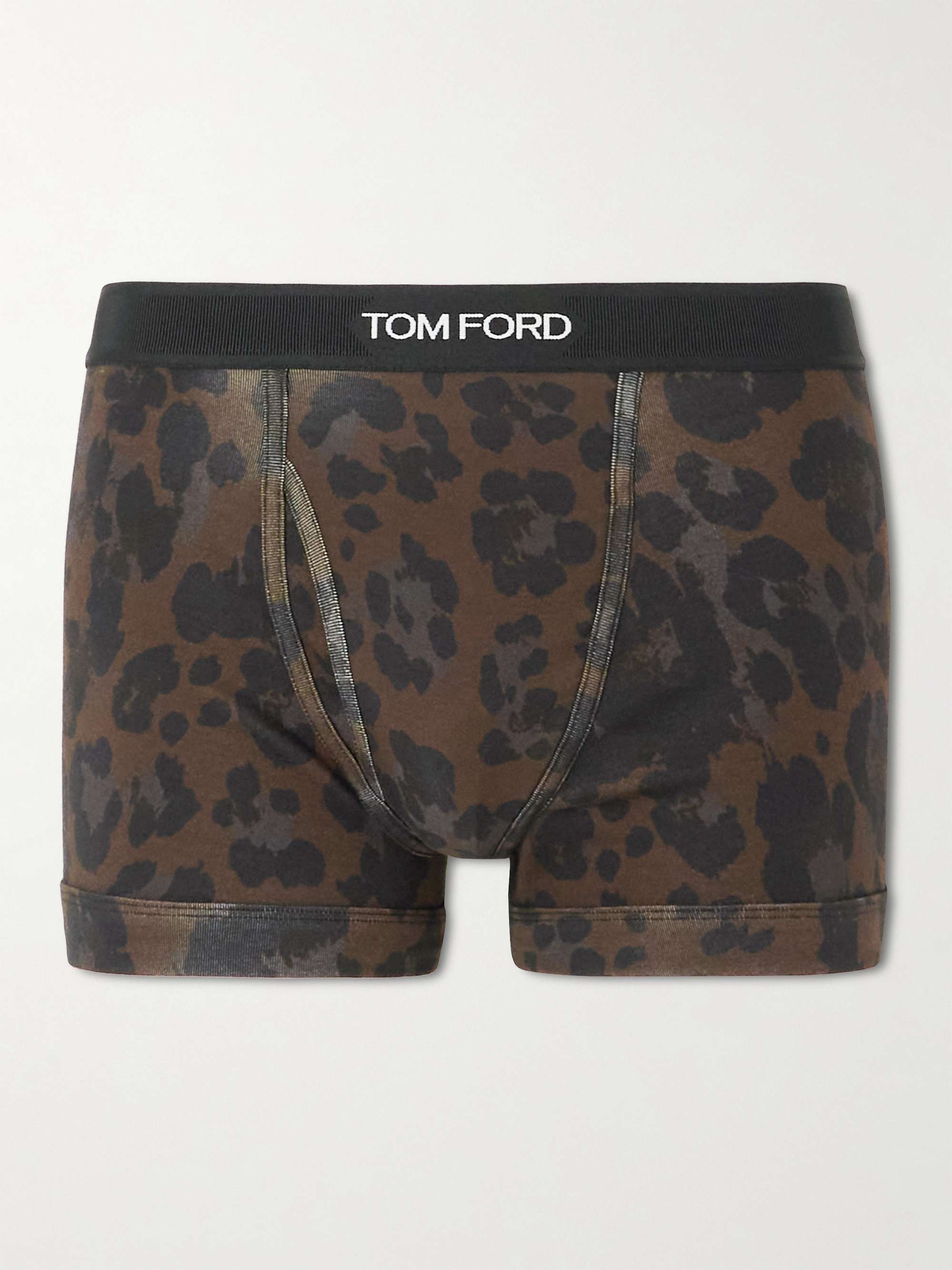 Leopard-Print Stretch-Cotton Boxer Briefs view