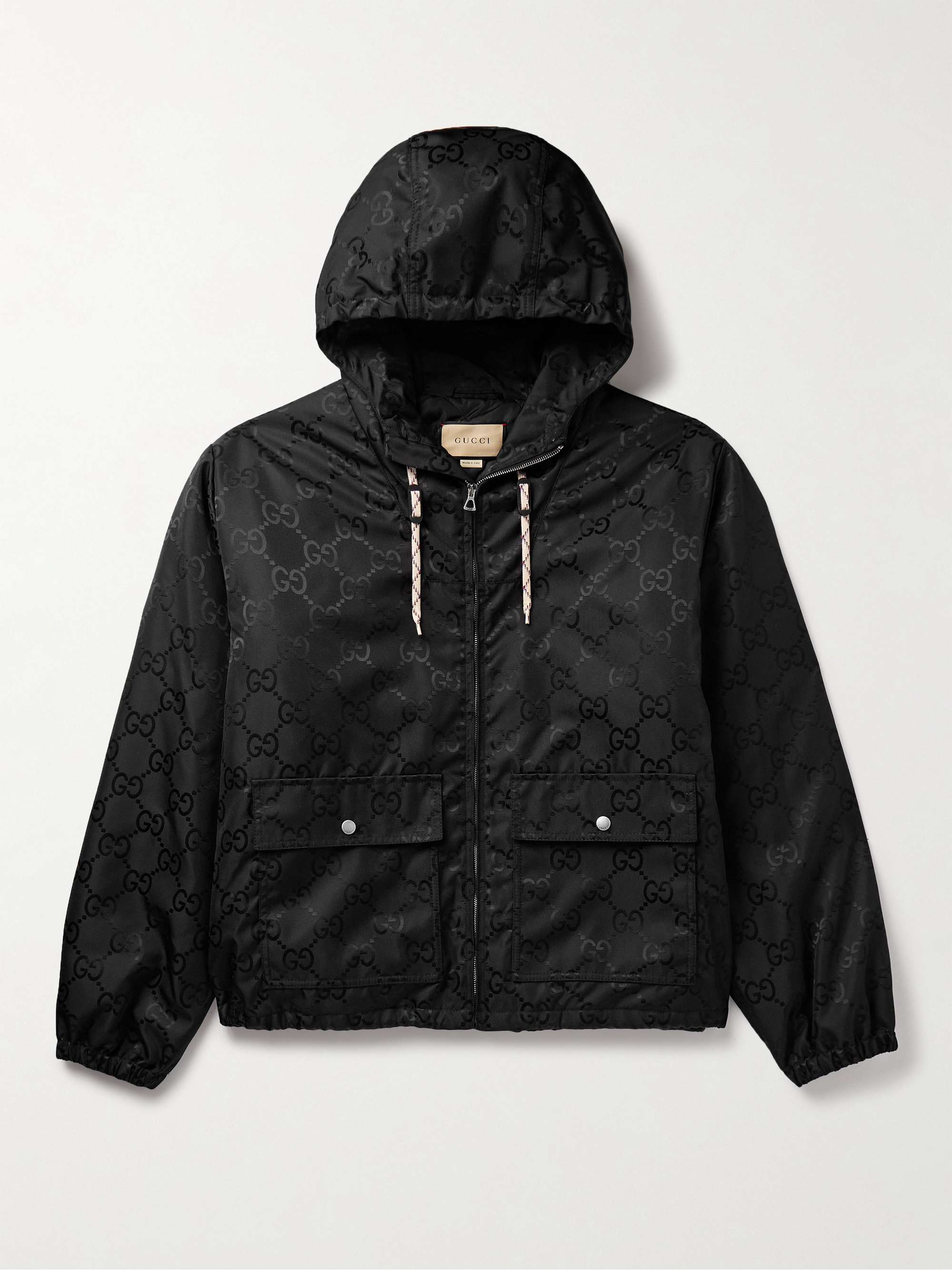 Padded Logo-Jacquard Shell Hooded Jacket view