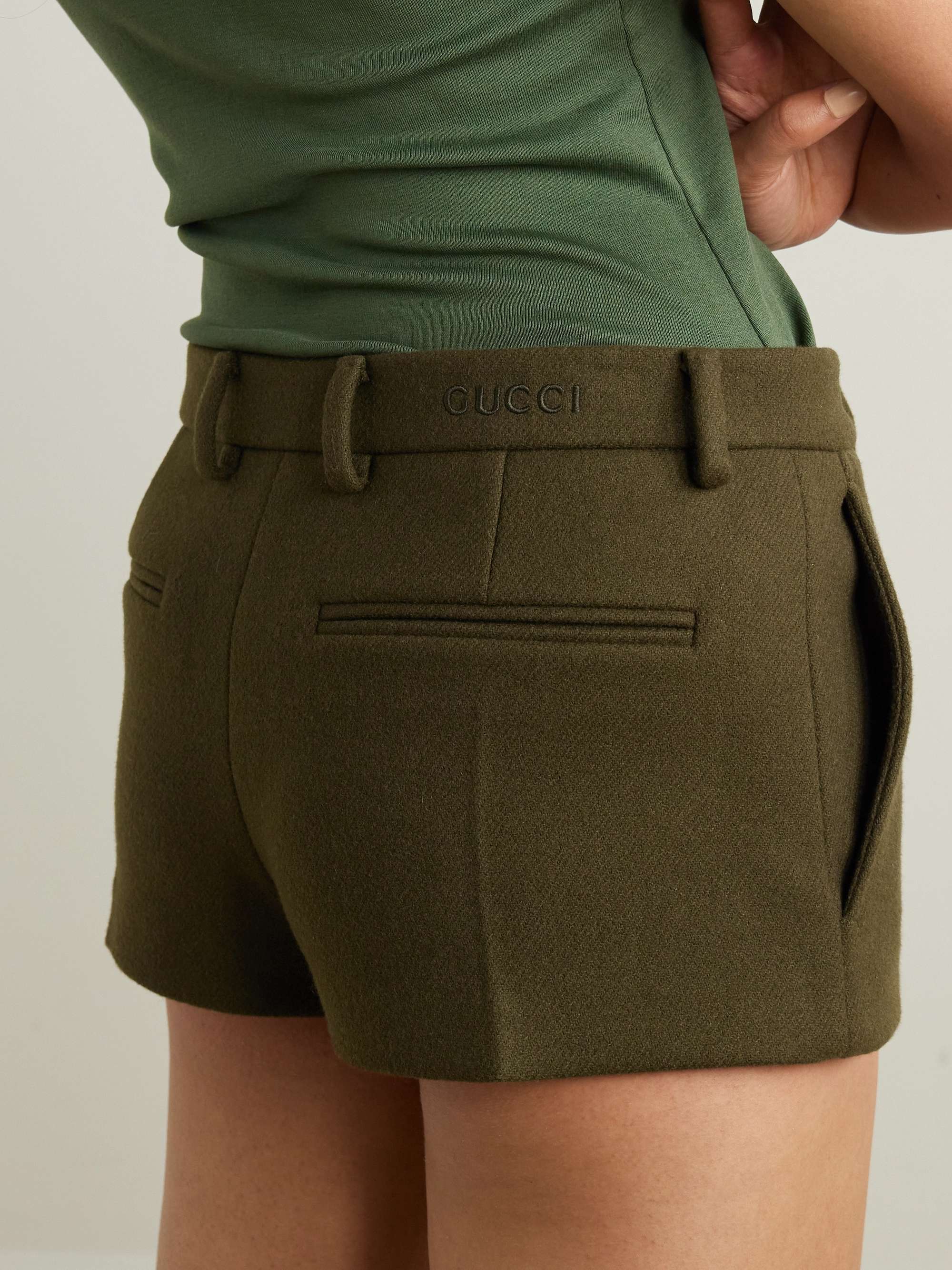 Wool-twill shorts view