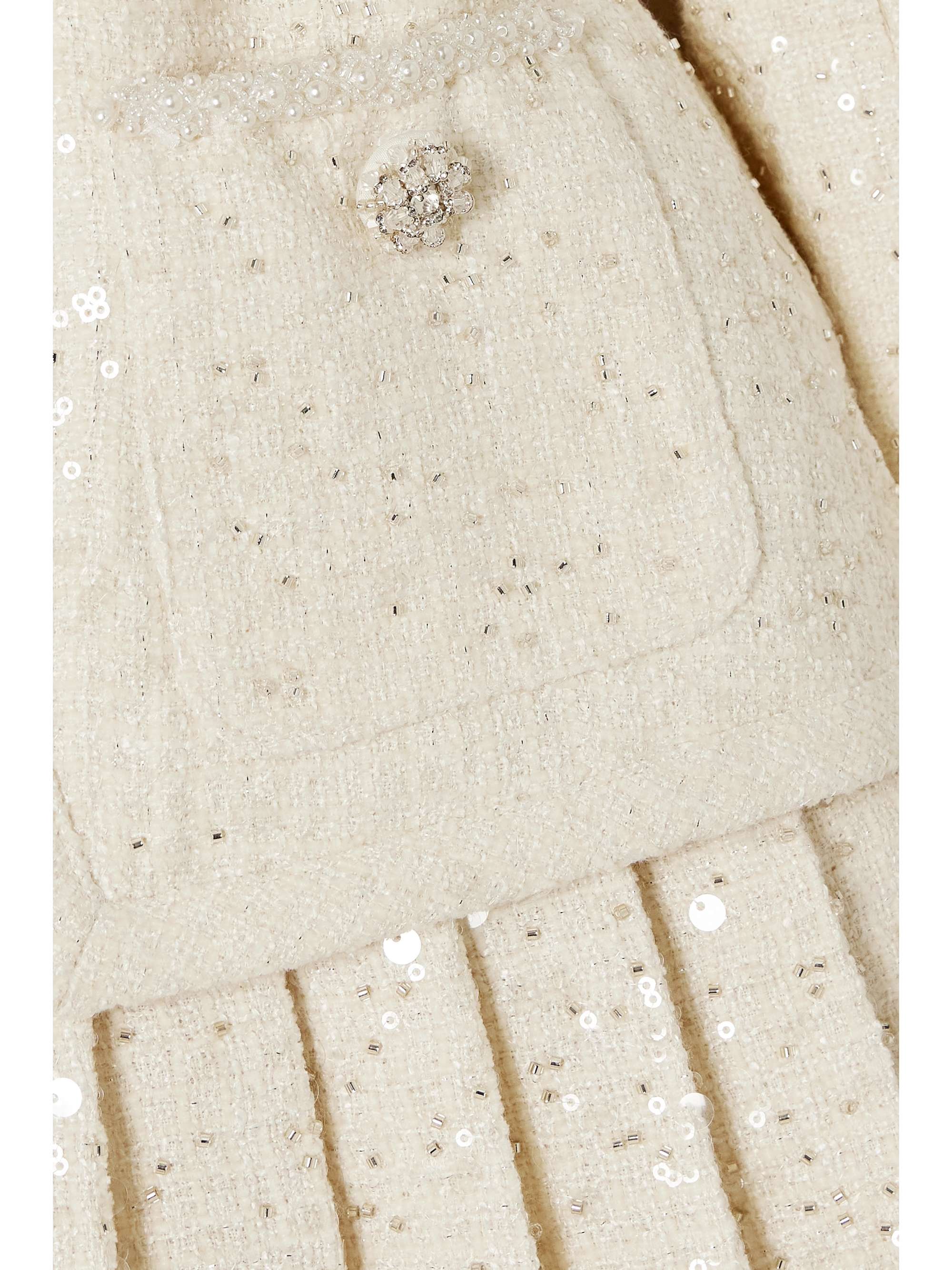 Belted embellished bouclé mini dress view