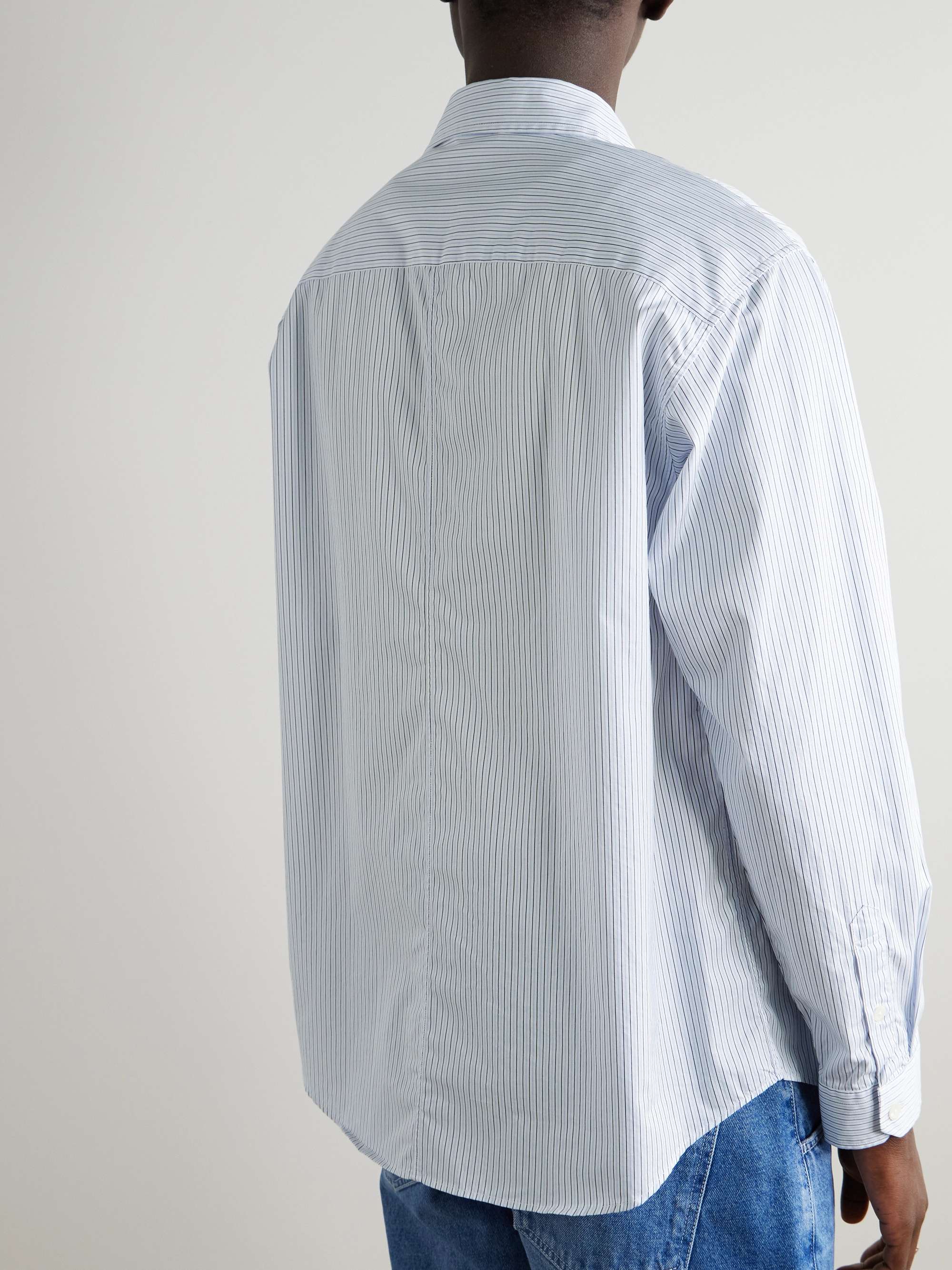 Evening Pinstriped Cotton-Poplin Shirt view