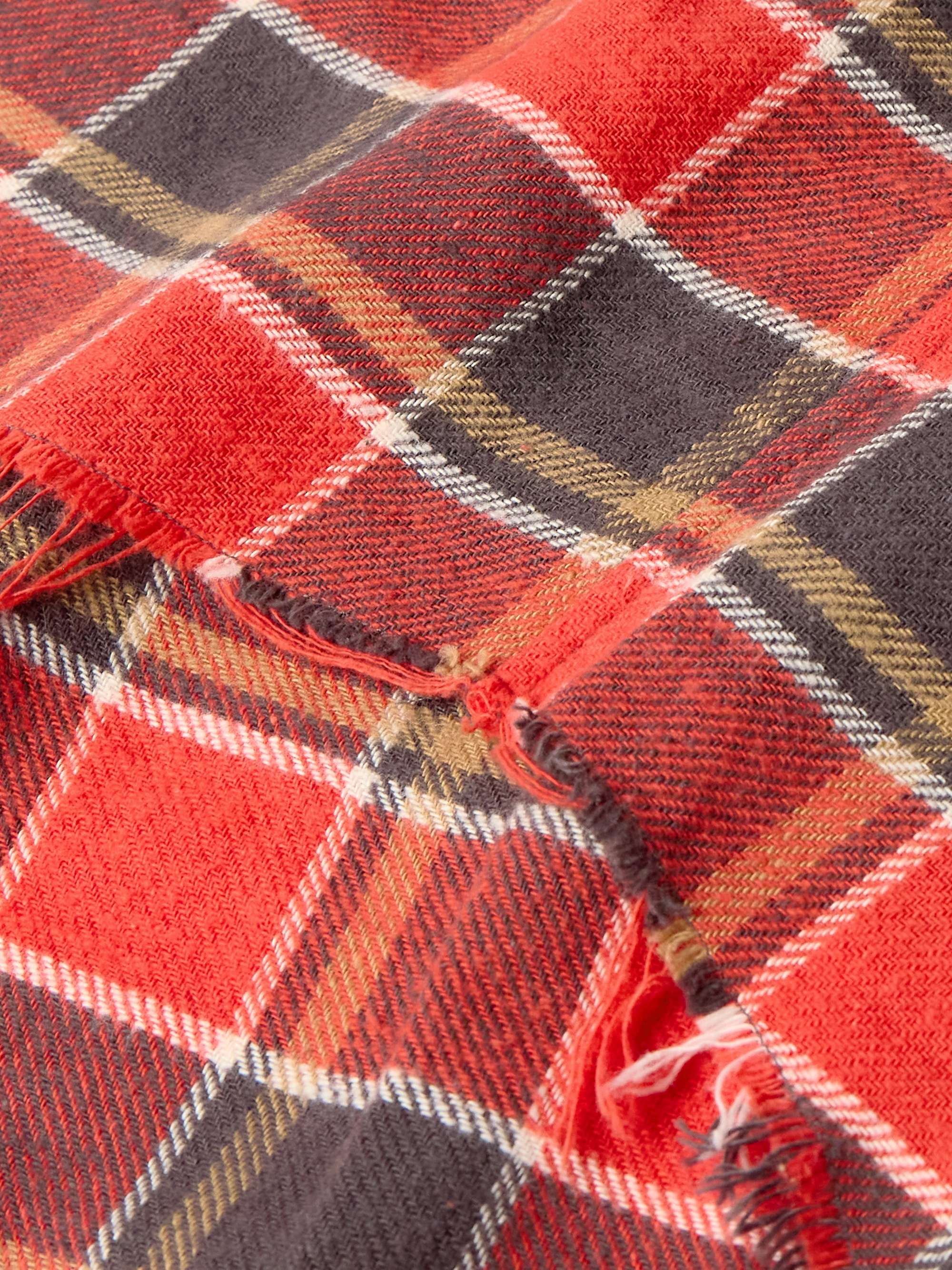 Frayed Checked Cotton-Flannel Shirt view
