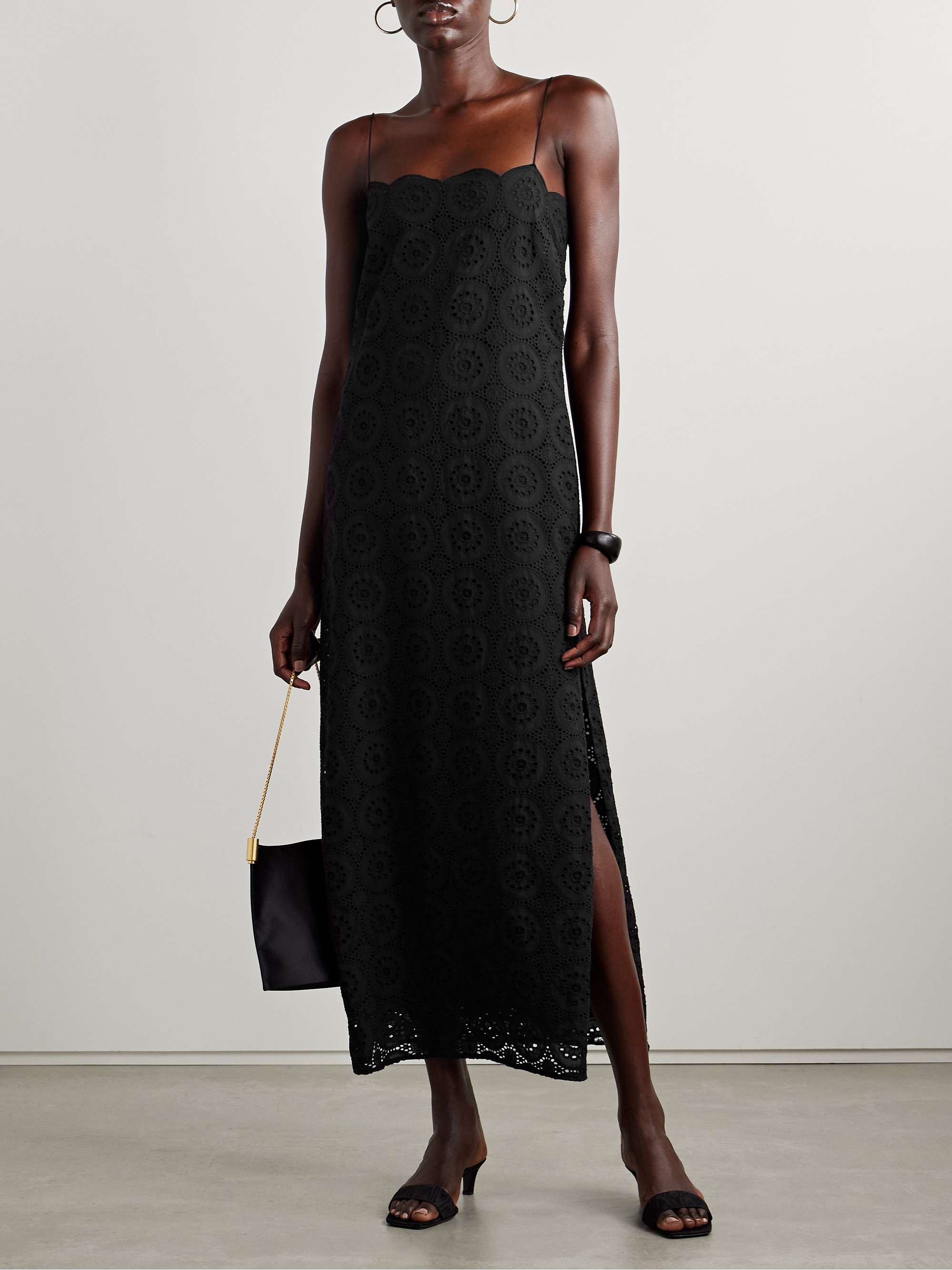 Broderie anglaise cotton maxi dress view