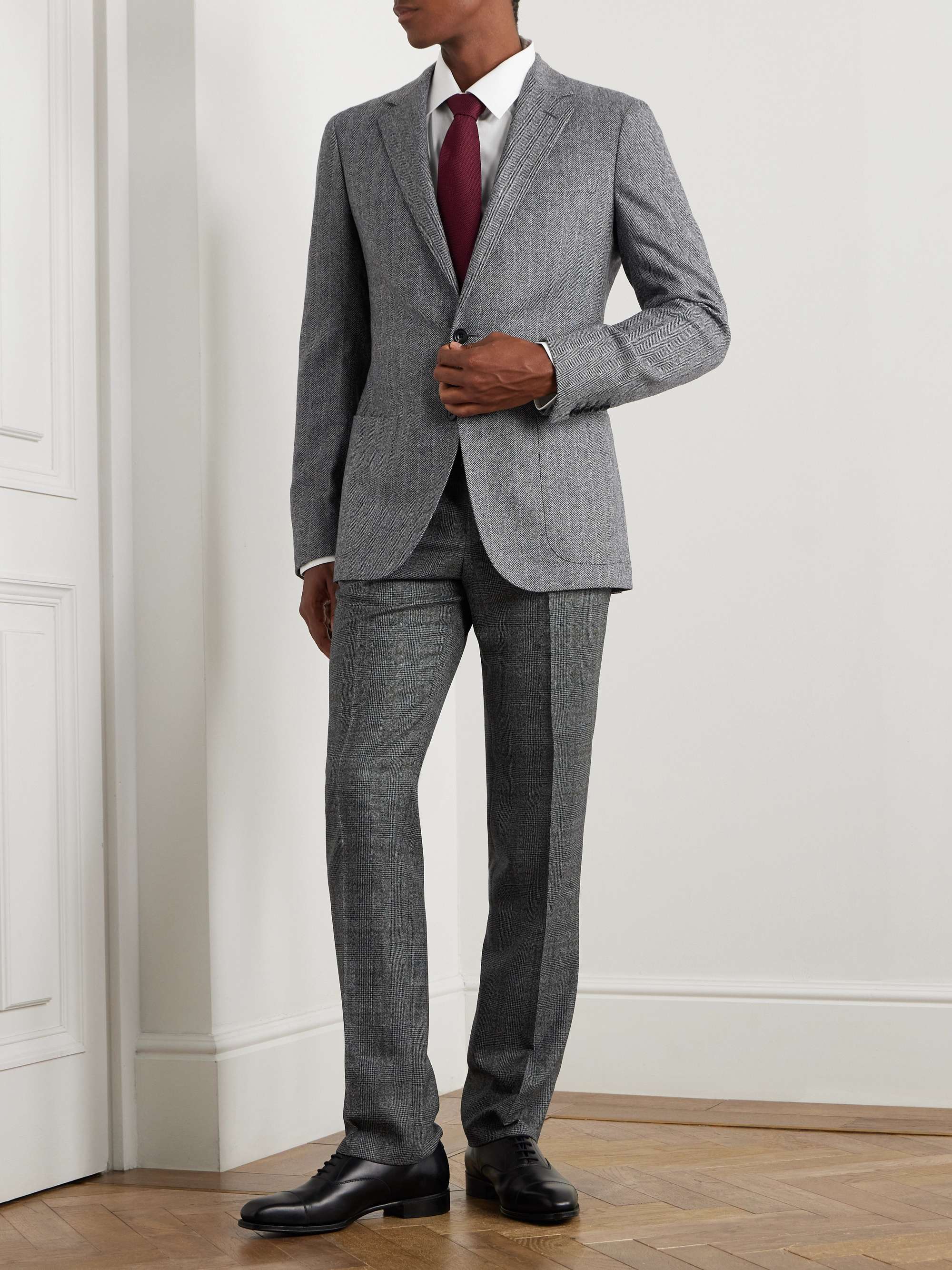 Herringbone Wool and Cashmere-Blend Blazer view