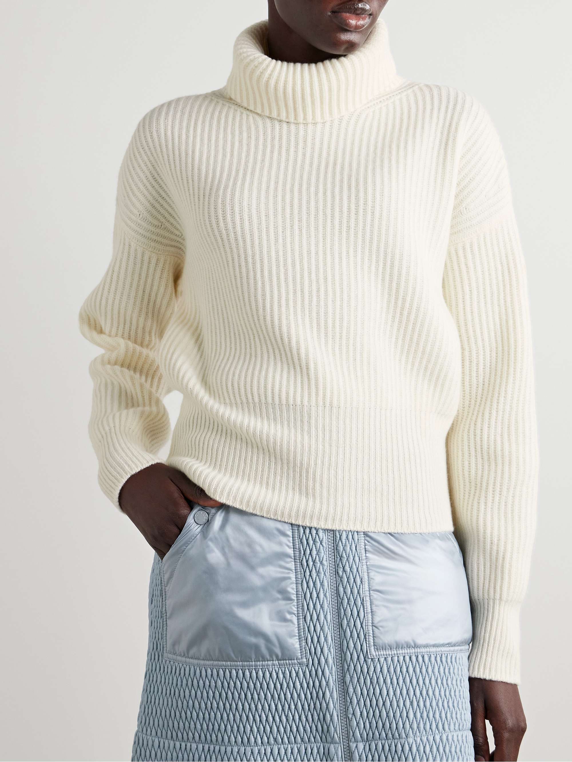 Ribbed wool turtleneck sweater view
