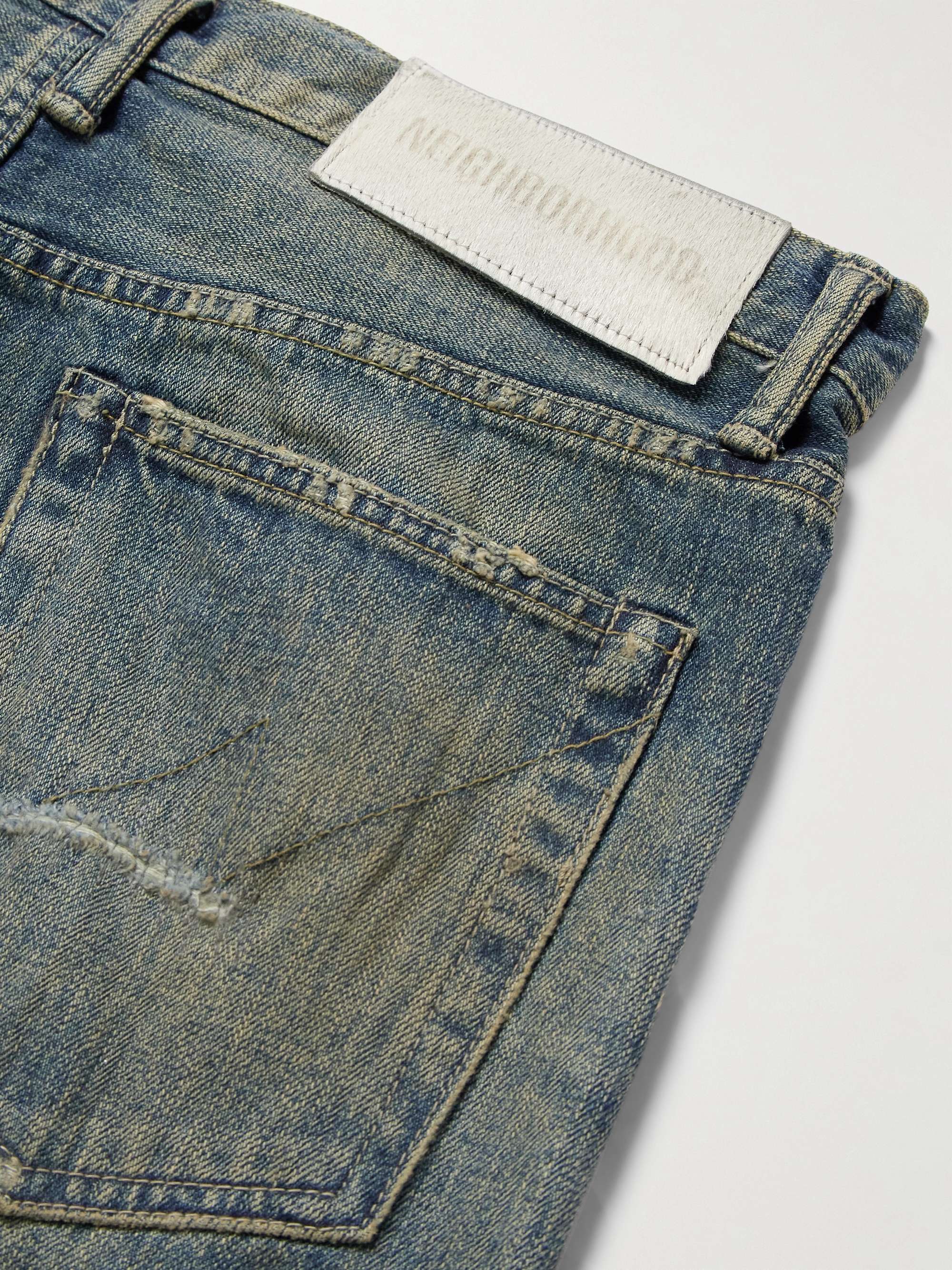Savage Straight-Leg Distressed Selvedge Jeans view